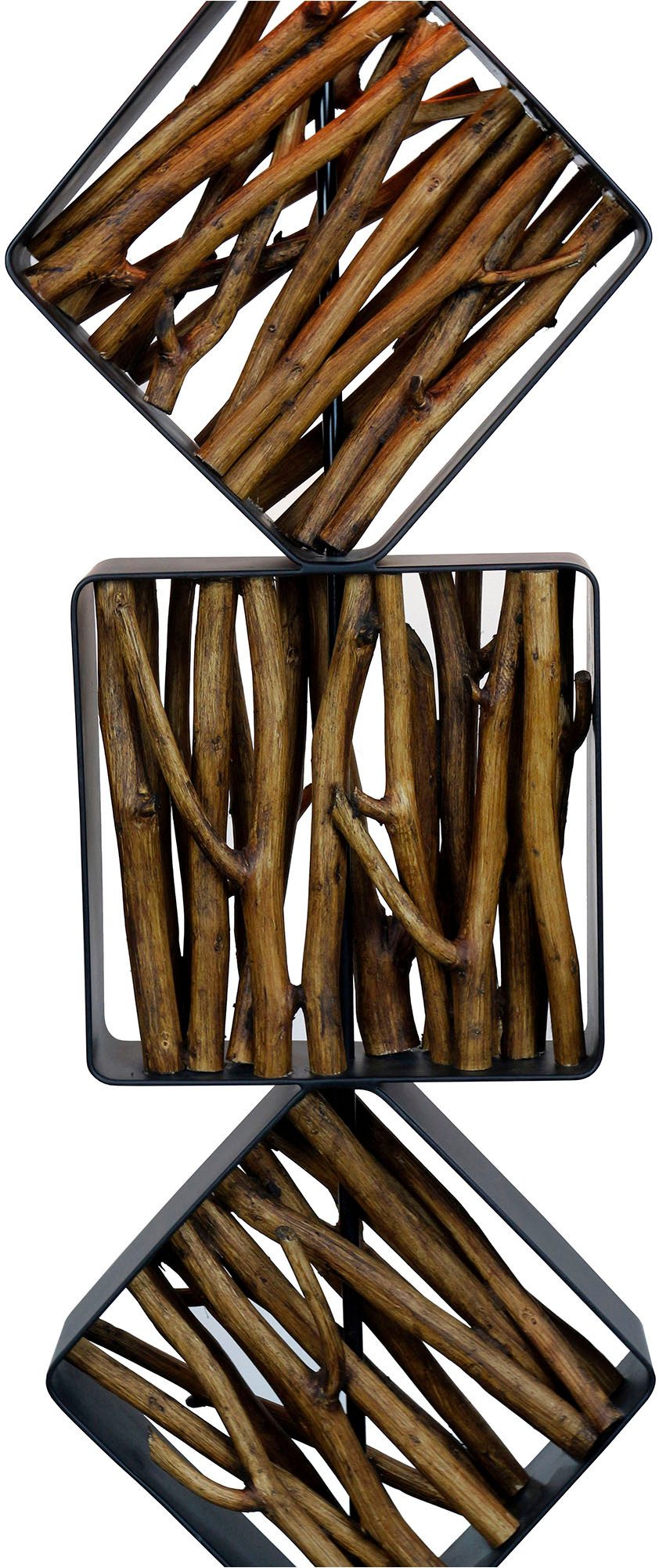 SalesFever Staande lamp Drijfhout Scherm binnenin goudkleur (1 stuk)