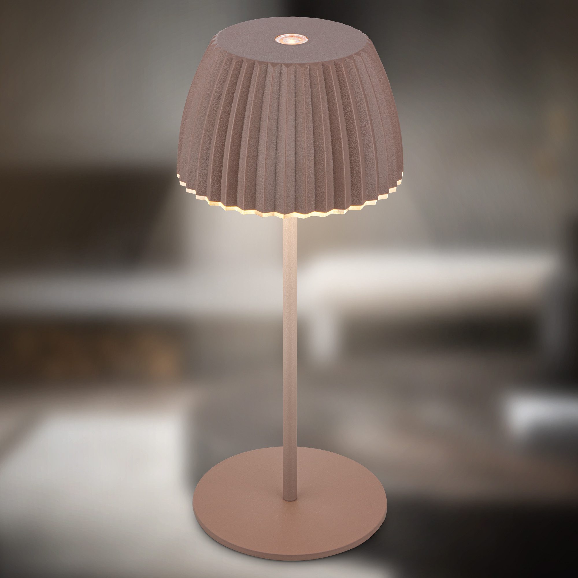 Briloner Leuchten Led-tafellamp Accu LED tafellamp, mini, umbrasand