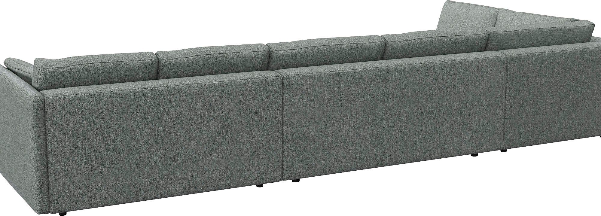 FLEXLUX Zithoek Lovane, U-vorm, comfortabel en comfortabel Zacht en zeer comfortabel, grote zitdiepte op koudschuim, inclusief sierkussen