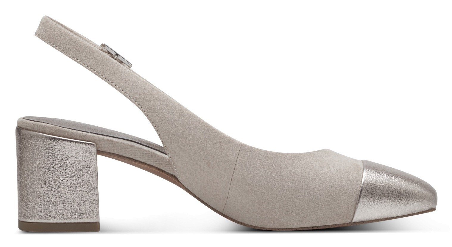 Marco Tozzi Slingback pumps , avondschoen, zomerschoen, blokhak, in modieuze vierkante vorm