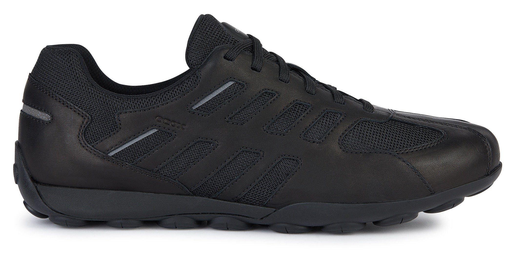 Geox Sneakers U SNAKE 2.0 A met donkere zool, vrijetijdsschoen, lage schoen, veterschoen