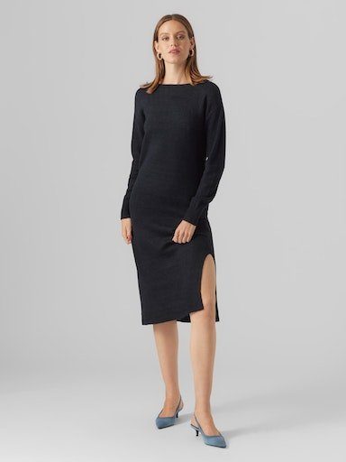 Vero Moda Gebreide jurk VMLEFILE LS BOATNECK CALF DRESS NOOS