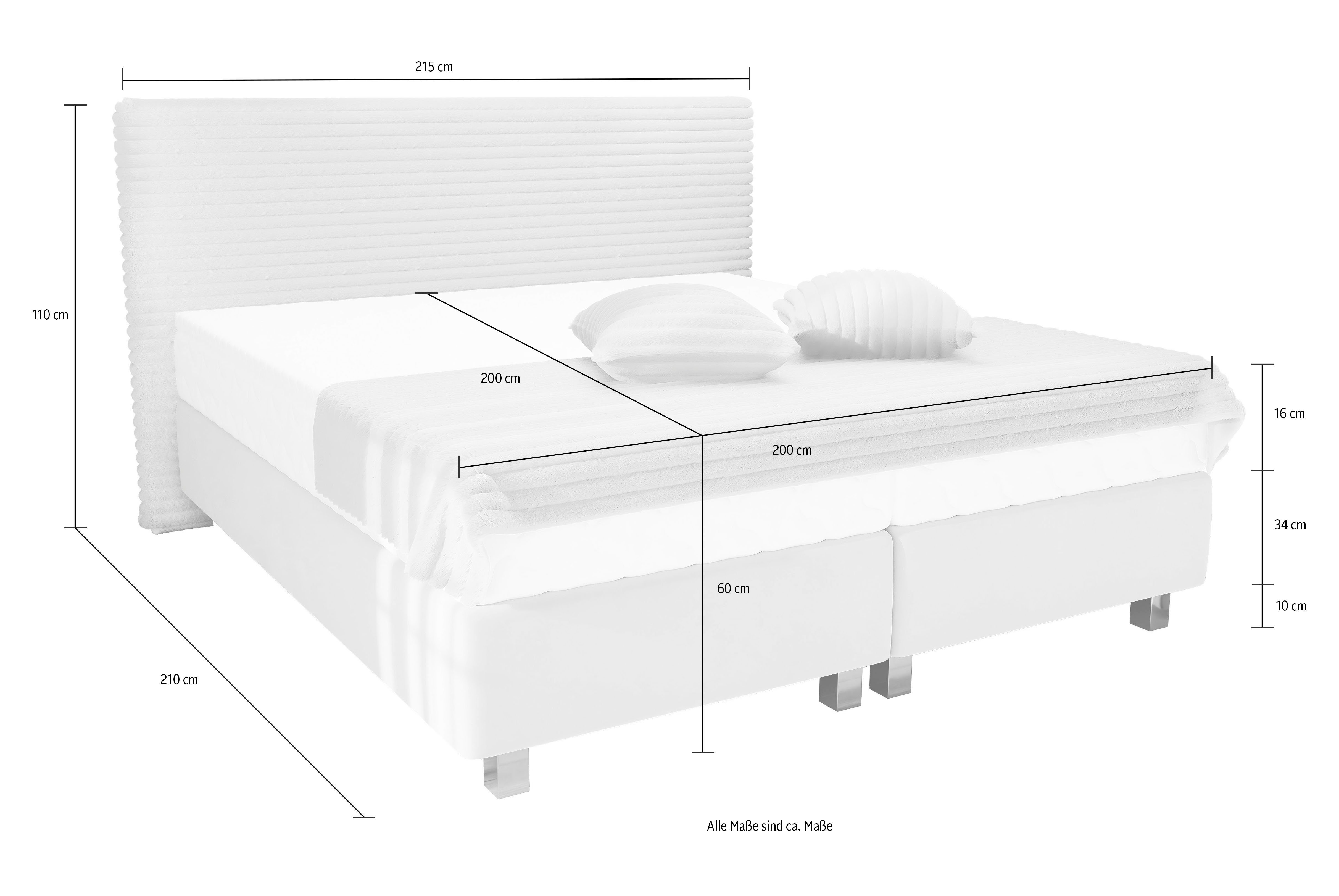 Westfalia Polsterbetten Boxspring Sven incl. sierkussens, naar keuze met of zonder koudschuim matrastopper
