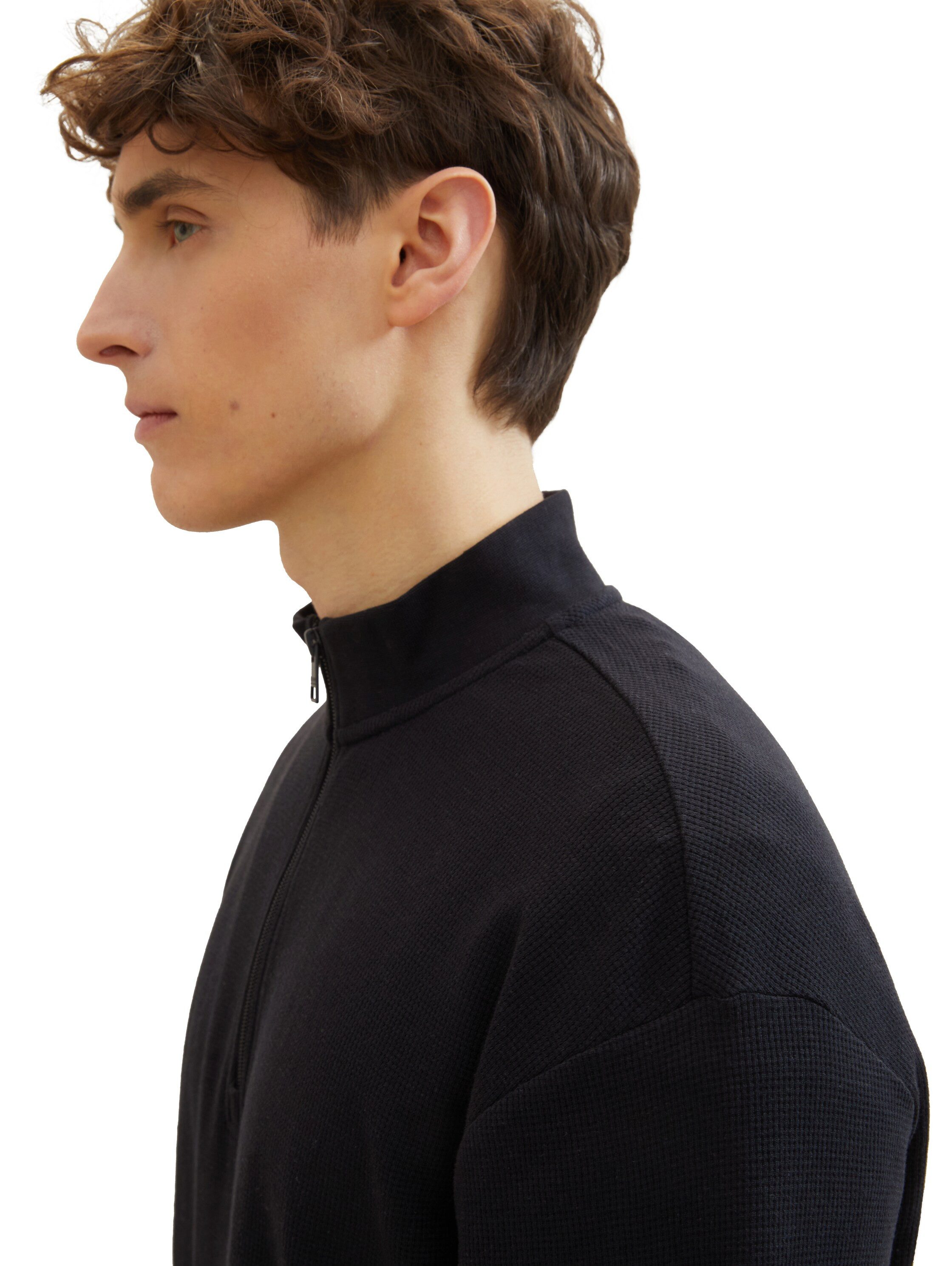 Tom Tailor Denim Shirt met lange mouwen in wafelpiqué-look