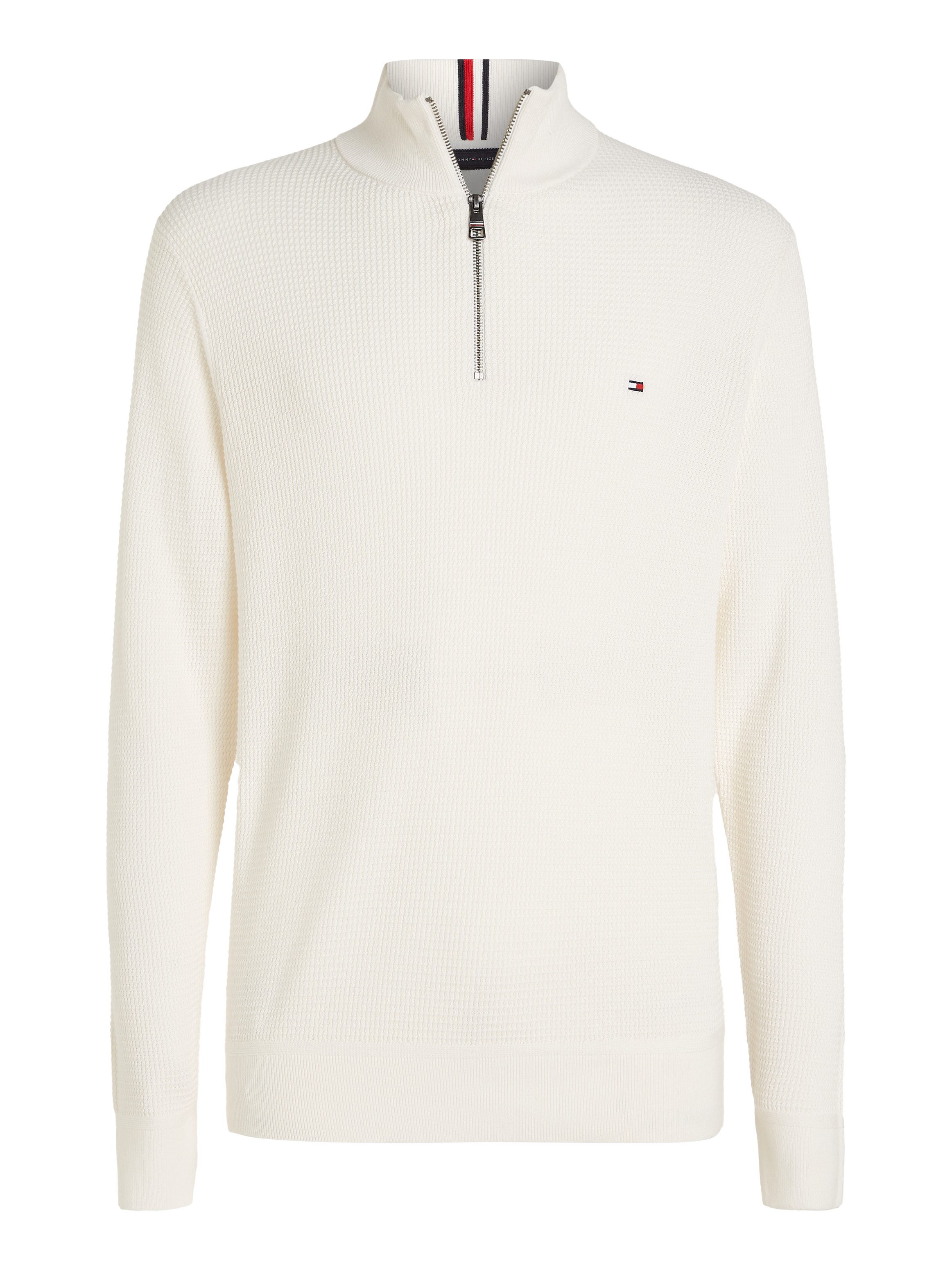 Tommy Hilfiger Gebreide trui REFINED STRUCTURE ZIP MOCK