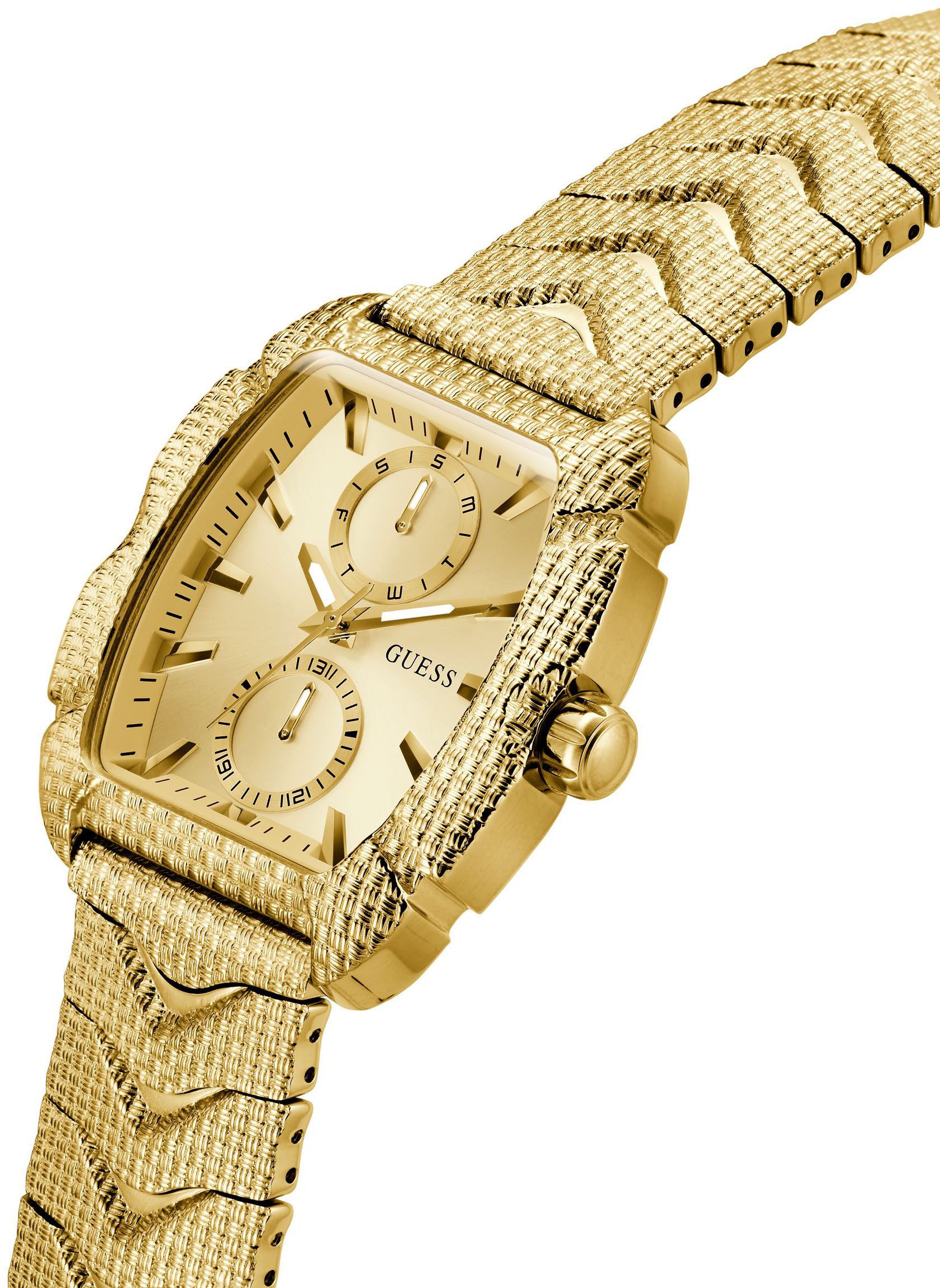 Guess Multifunctioneel horloge NILE Quartz horloge, polshorloge, herenhorloge, datum, weekdag, roestvrijstalen band