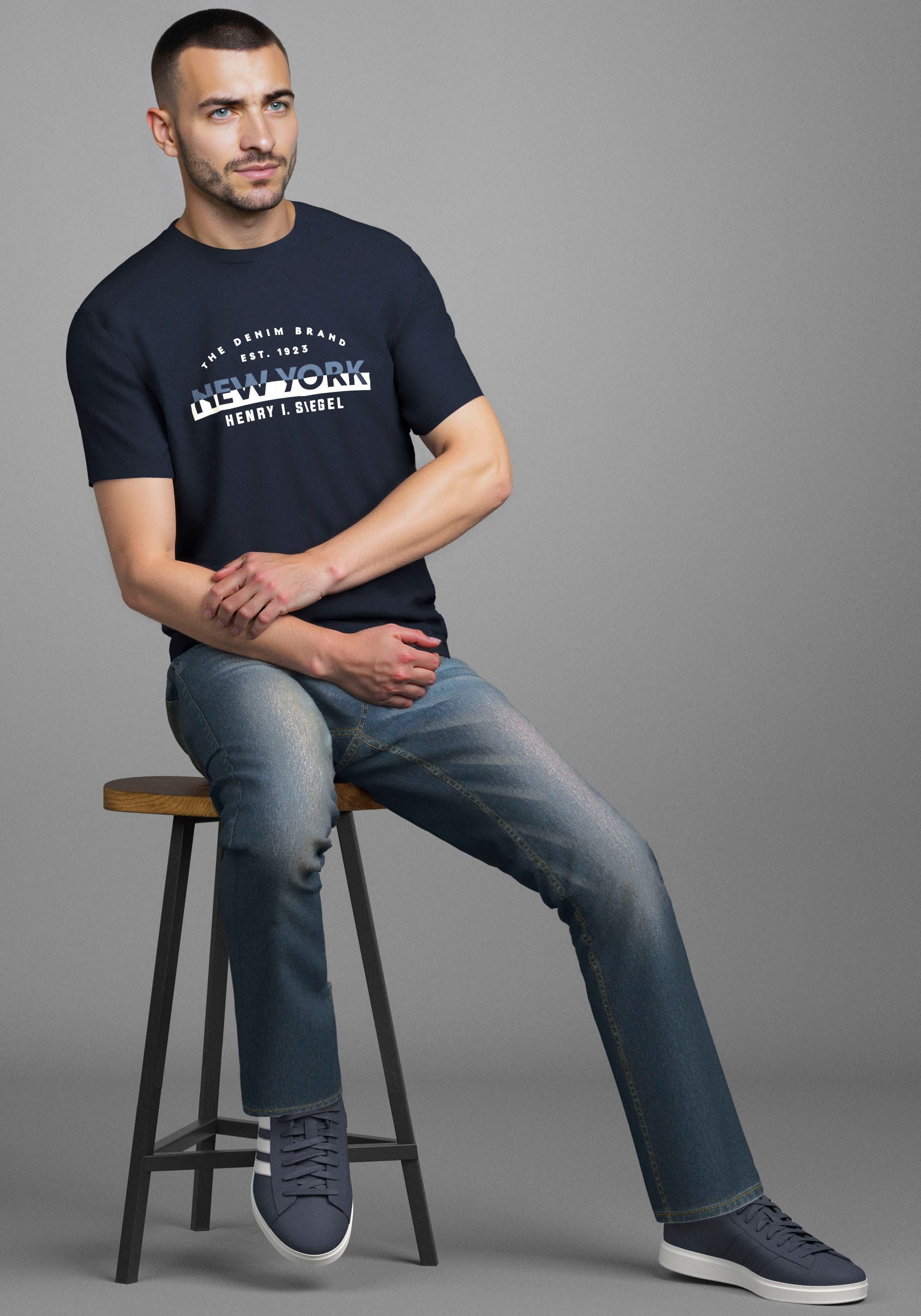 H.I.S Shirt met ronde hals Nieuwe collectie!