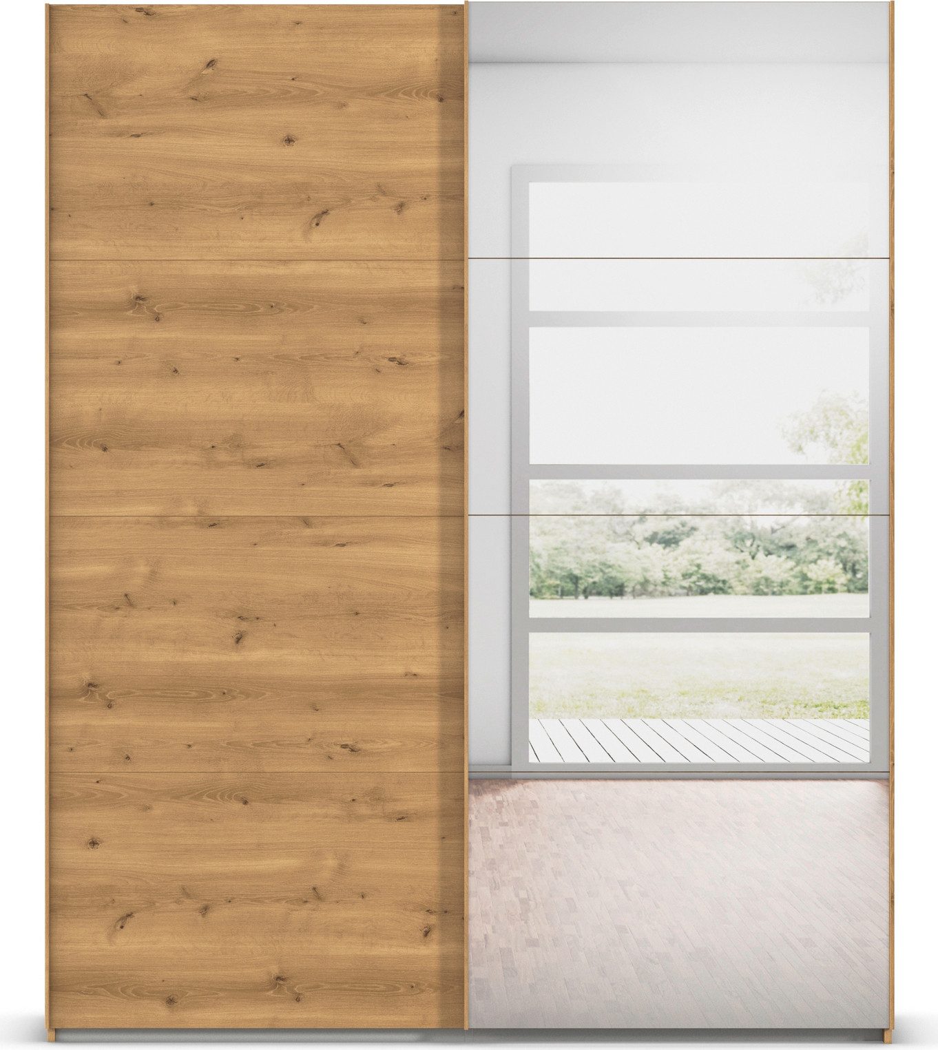 rauch Schuifdeurkast Kledingkast Kast Garderobe Slaapkamerkast EVELYN in elegante stijl met spiegel 5 breedtes veel opbergruimte made in germany