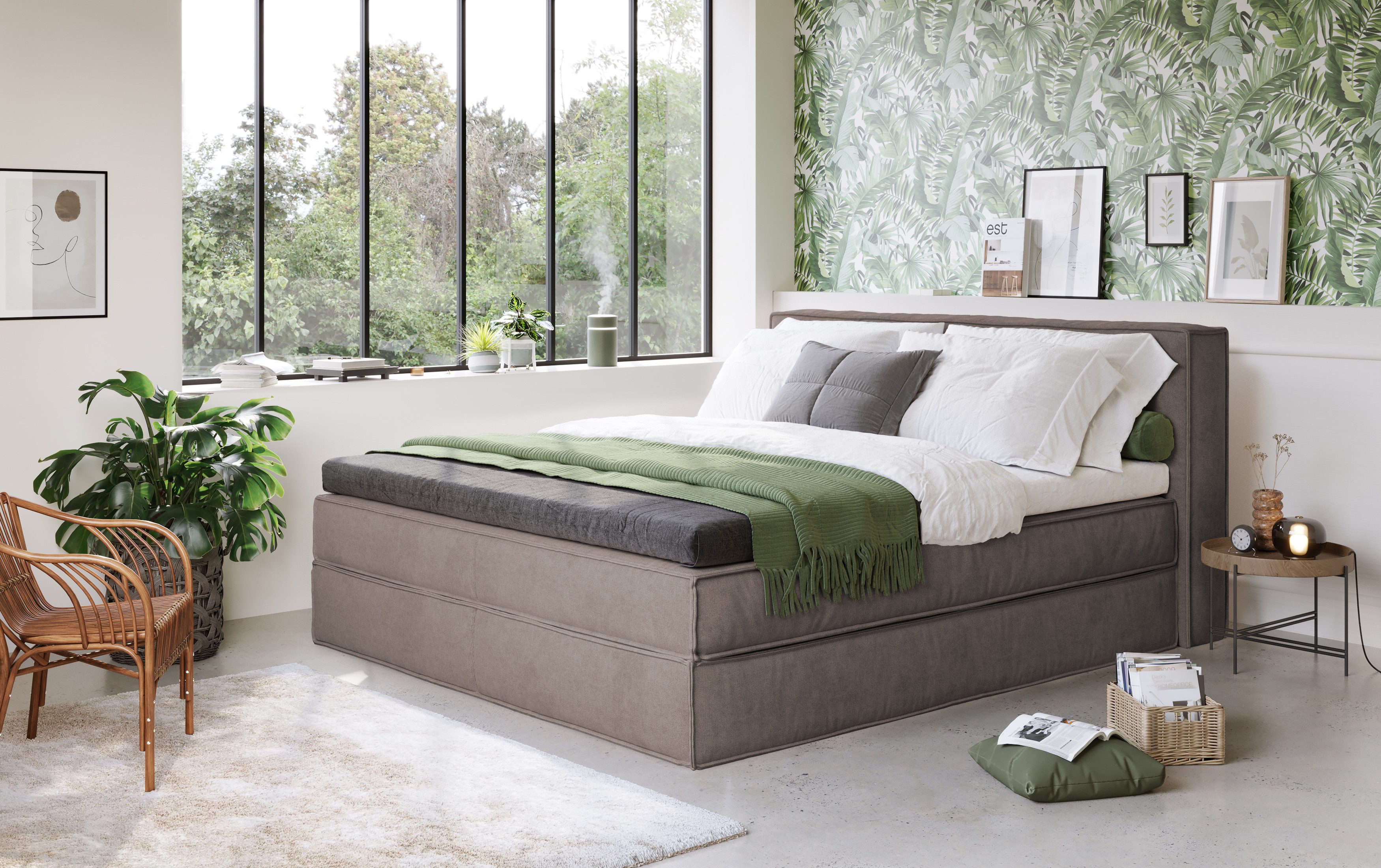 Home affaire Boxspring Milano Boxbed incl. topmatras, 2 matrassen, hardheden H2, H3 en H4 naar keuze