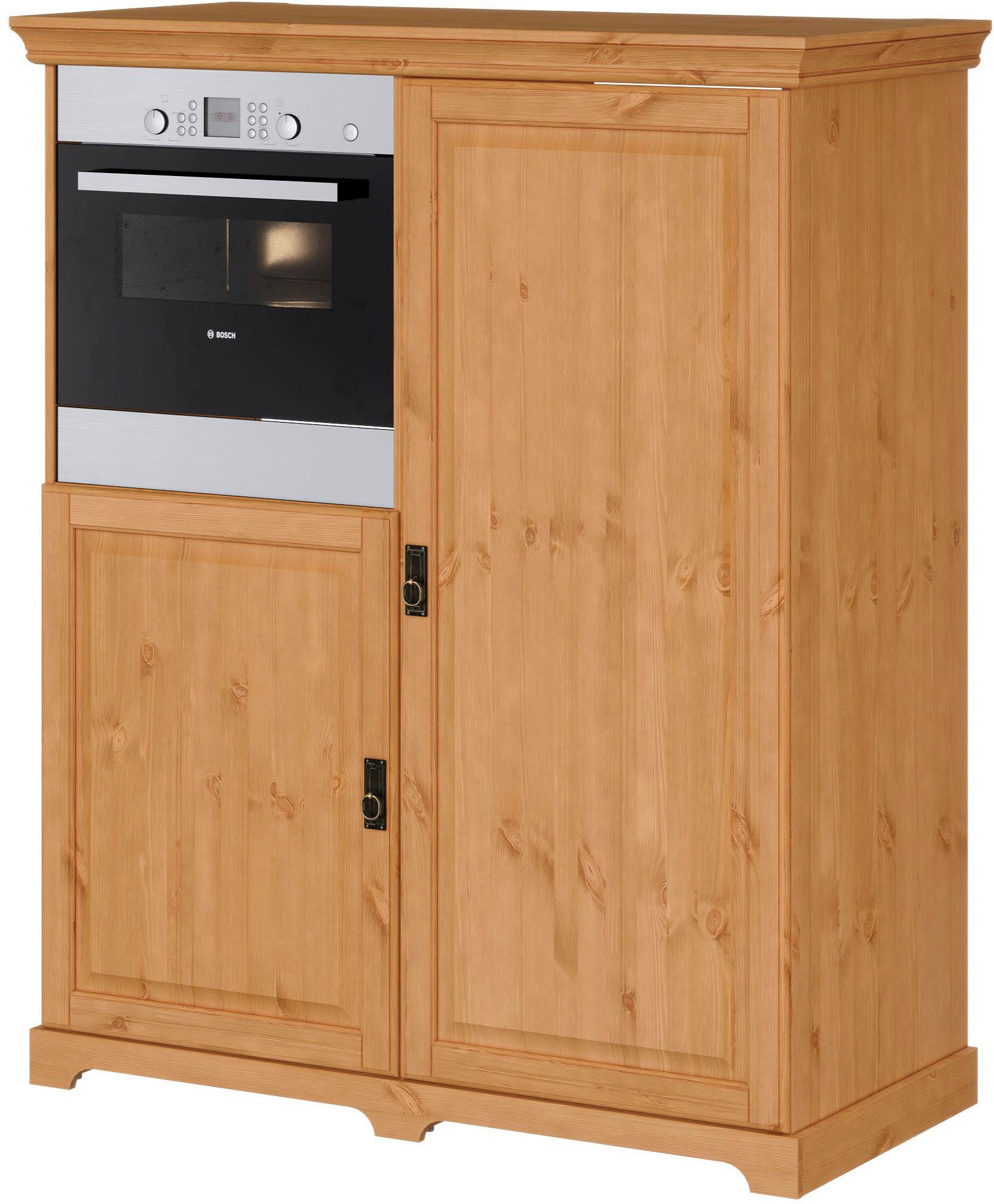 Home affaire Oven-/koelkastombouw Rügen Breedte 127 cm, massief grenen, nis voor koelkast