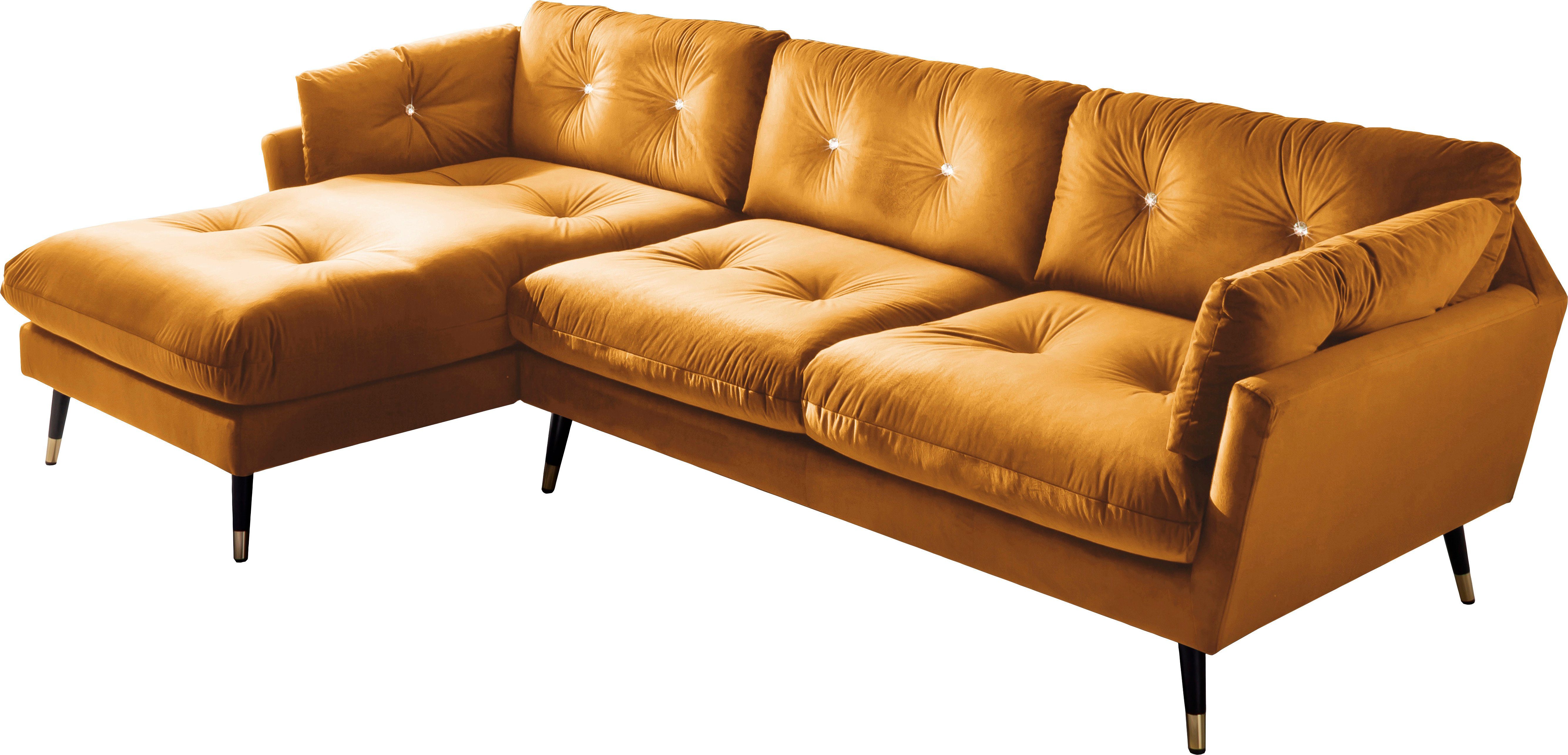 Trends by HG Hoekbank Amira L-vorm met strassteentjes en goudkleurige applicaties