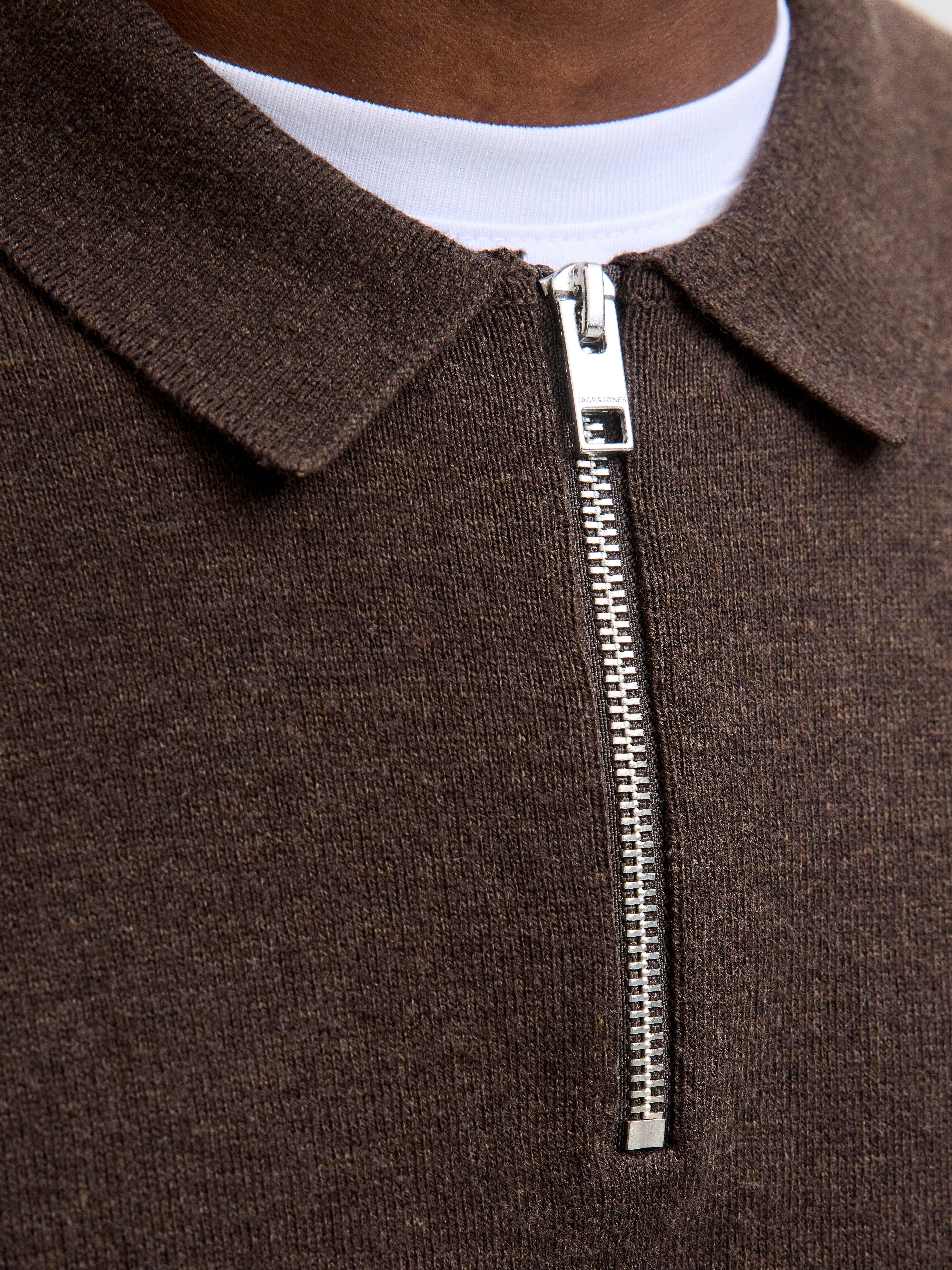 Jack & Jones Trui met polokraag JJEEMIL KNIT POLO HALF ZIP LS NOOS