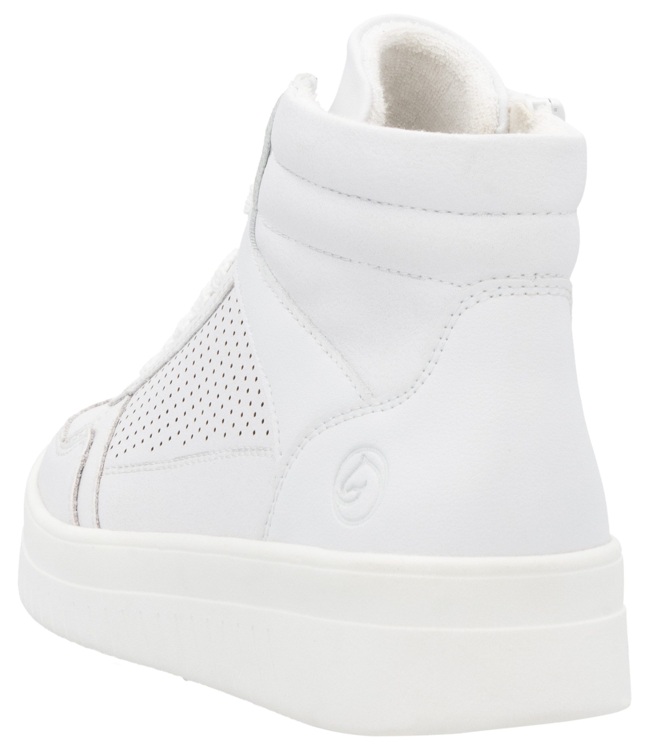 Remonte Plateausneakers , vrijetijdsschoen, veterschoen, high top sneaker met contrasterende afwerking