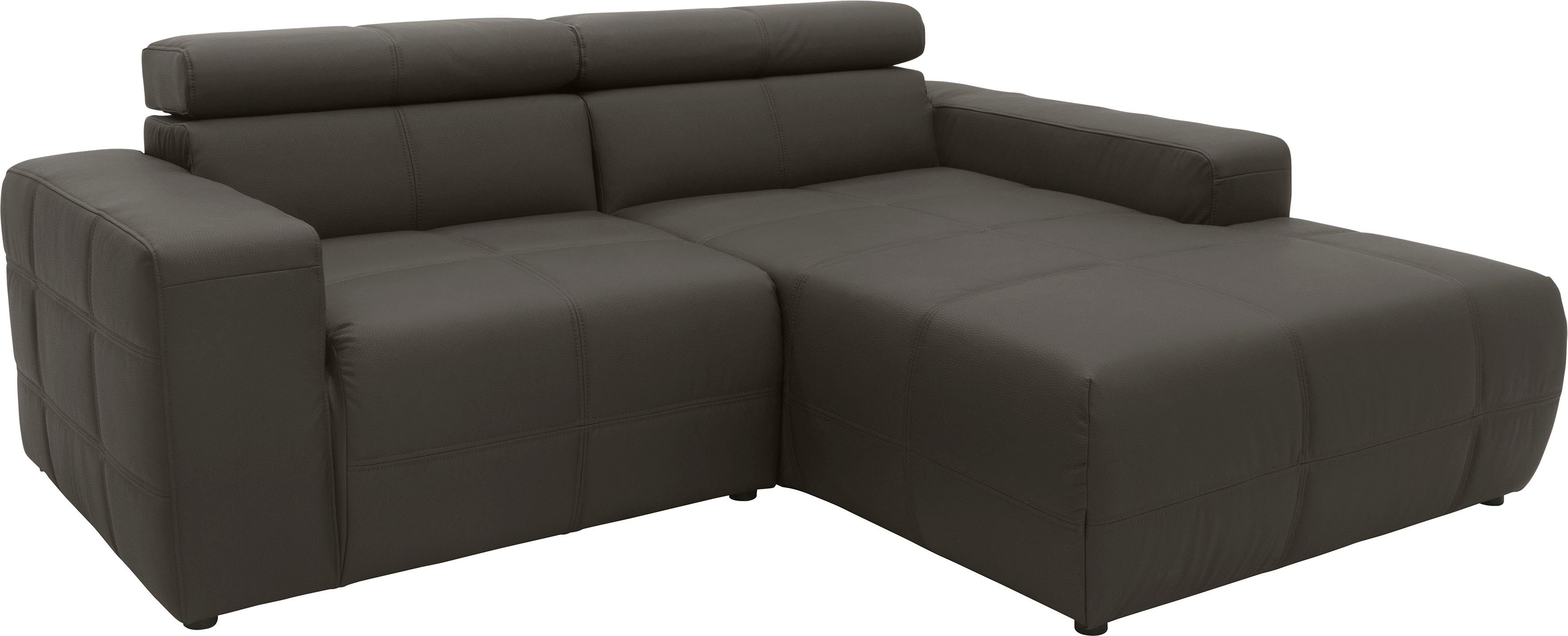 DOMO collection Hoekbank Brandon, incl. Hoofdsteunverstelling, B/D/H: 214/100/80 cm, L-Vorm