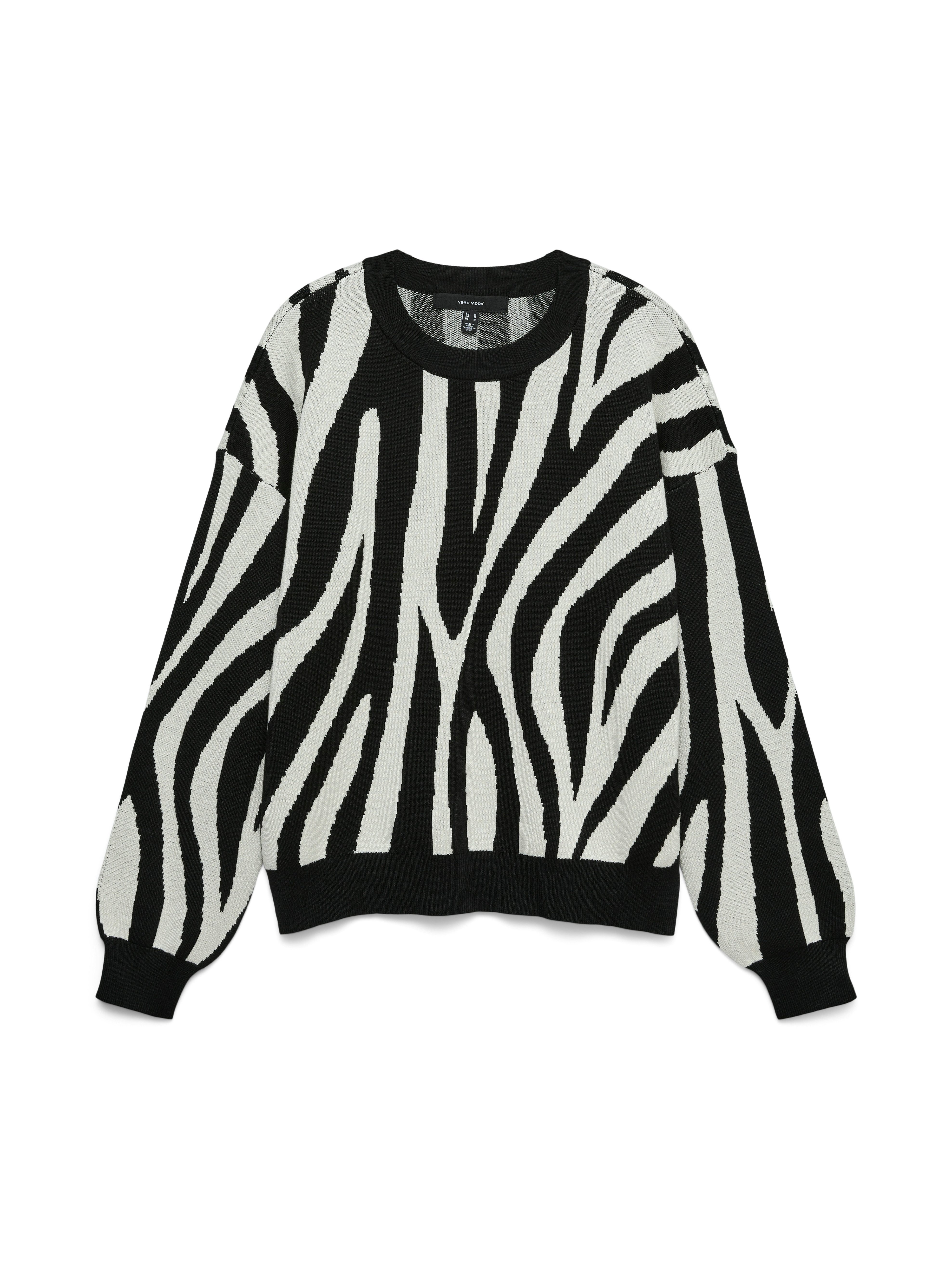 Vero Moda Gebreide trui VMSILJEANIMAL LS O-NCK PULLOVER GA NOOS