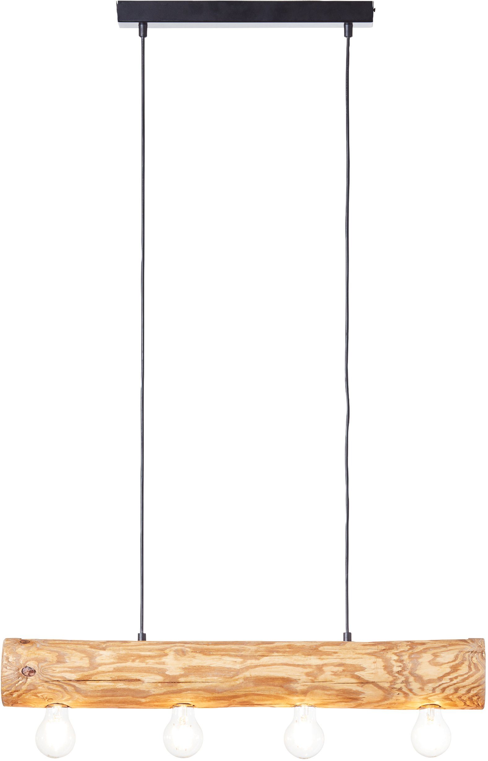 Brilliant Leuchten Hanglamp TRABO 105 cm hoogte, 70 cm breedte, 4 x e27, in te korten, hout / metaal, grenen gebeitst (1 stuk)