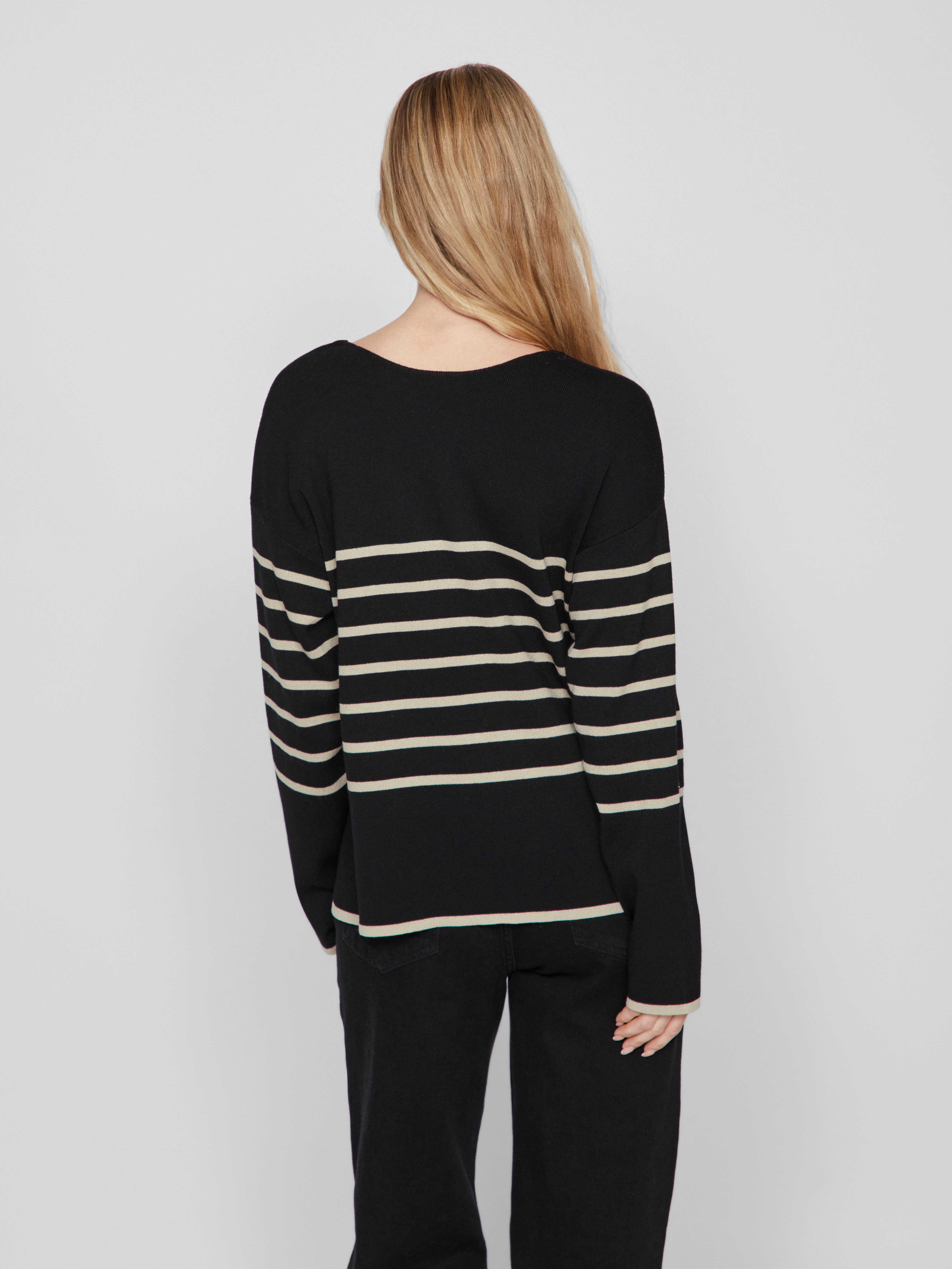 Vila Trui met V-hals VIOSTRIA V-NECK L S REV TOP-NOOS