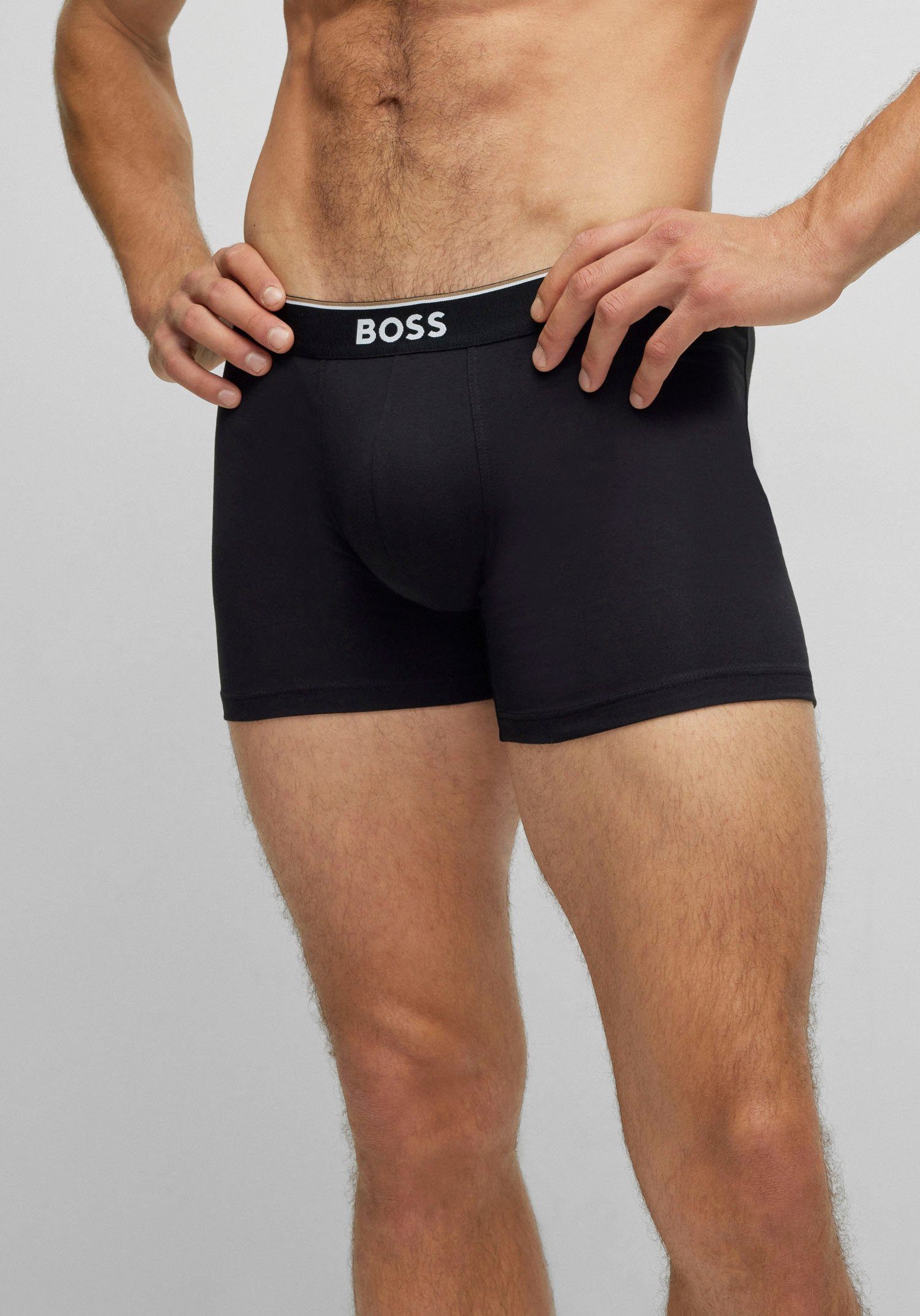 BOSS Lange boxershort BRIEF 3 PACK met in kleur bijpassende weefband (3 stuks)