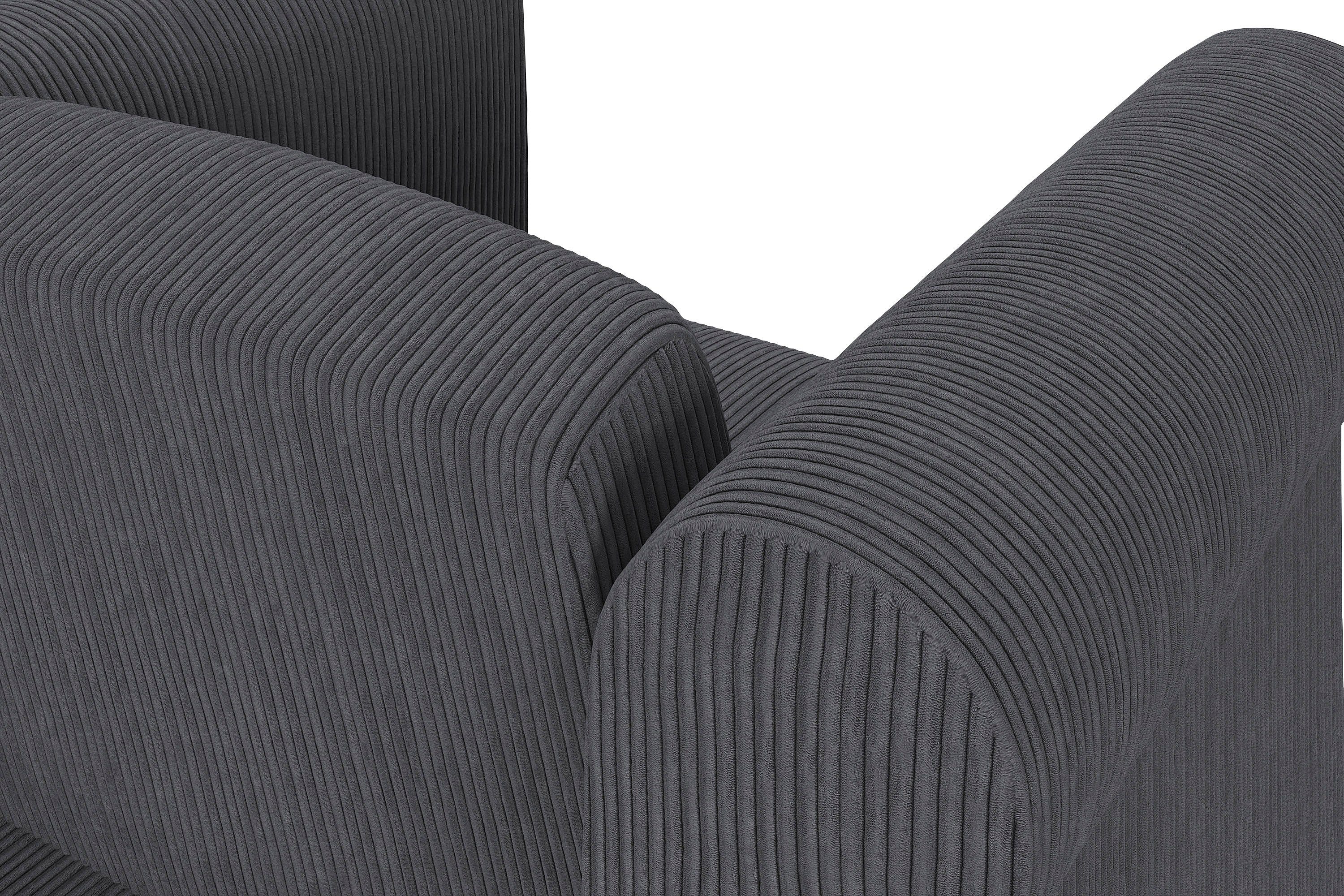 Dorel Home Chesterfield-fauteuil Felix II in breed ribfluweel met rugleuning 3-voudig verstelbaar, benen massief hout, zithoogte 46 cm