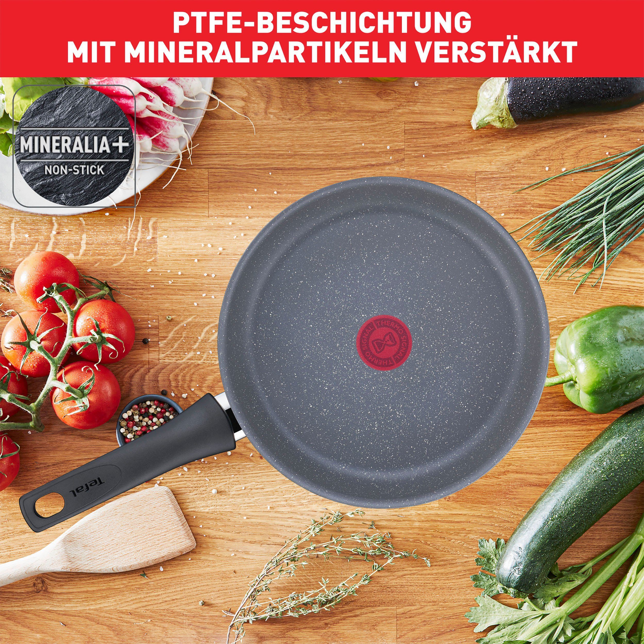 Tefal Pannenset Healthy Chef Mineralia+ anti-aanbakverzegeling, thermo-signaal, inductie (set, 2-delig)