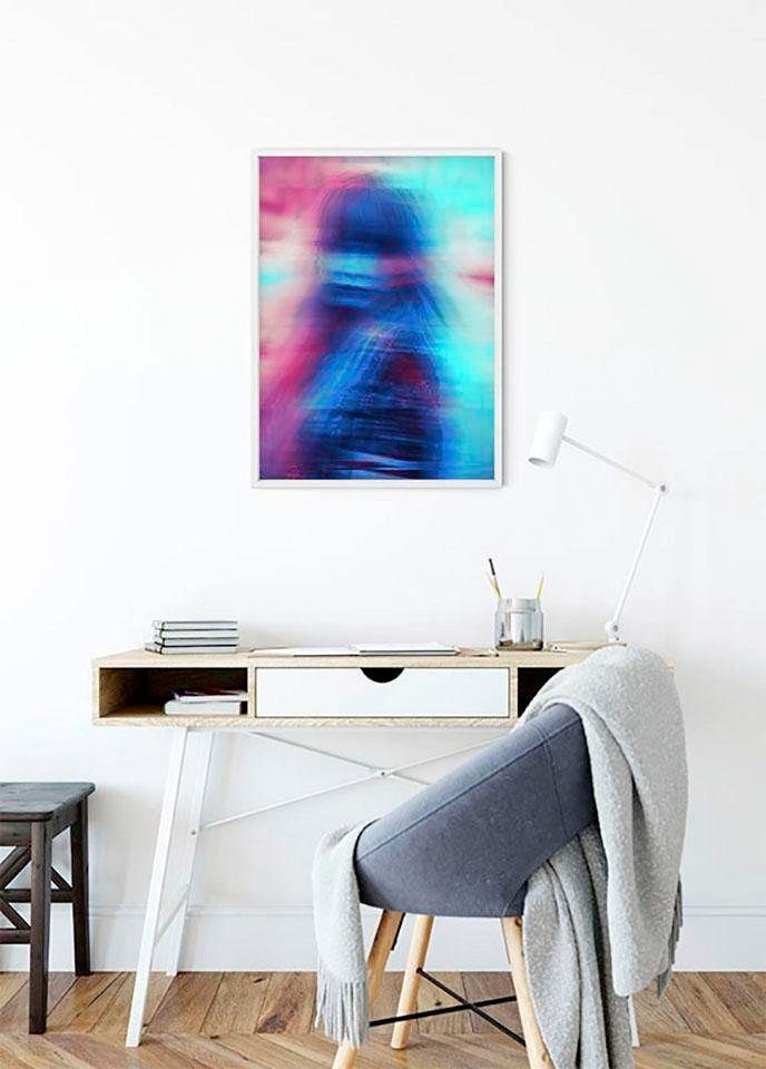 Komar Wanddecoratie Neon Girl Wanddecoratie - zonder lijst (1 stuk)
