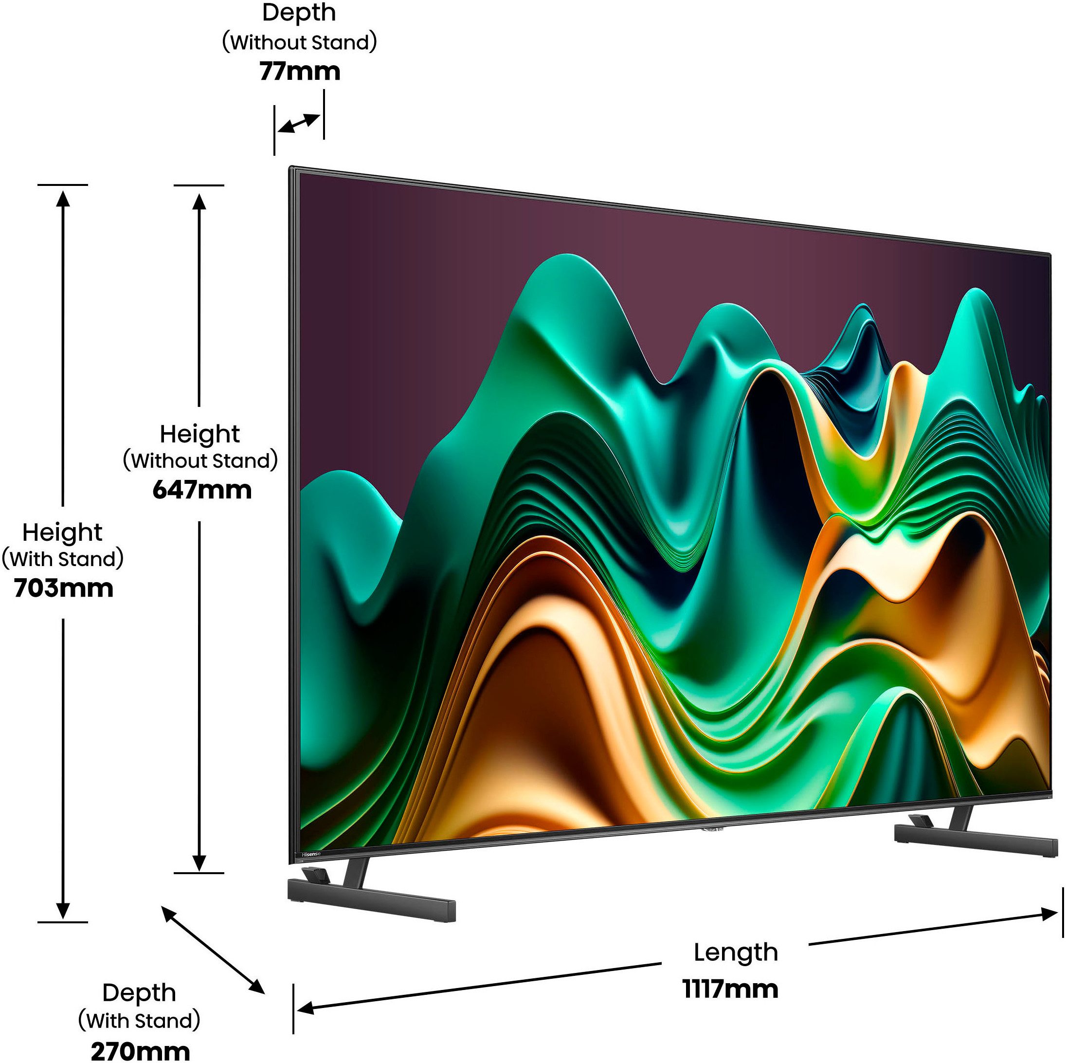 Hisense Mini-led-tv 50U6NQ, 126 cm / 50", 4K Ultra HD, Smart TV, 4k uhd, uled, mini led