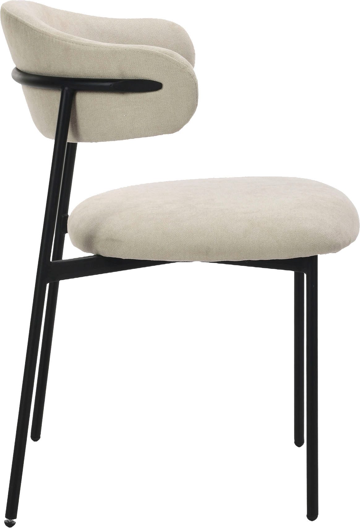 byLIVING Eetkamerstoel Jersey (2-stuks set) Frame van metaal zwart, keukenstoel, geweven stofbekleding, diverse kleuren (set)