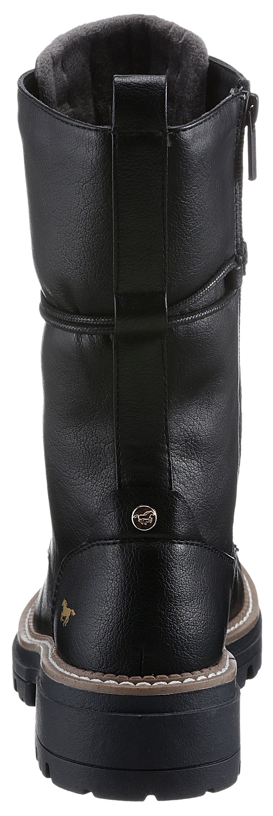 Mustang Shoes Veterlaarsjes zipper boots, lace-up boots, short boots with block heel