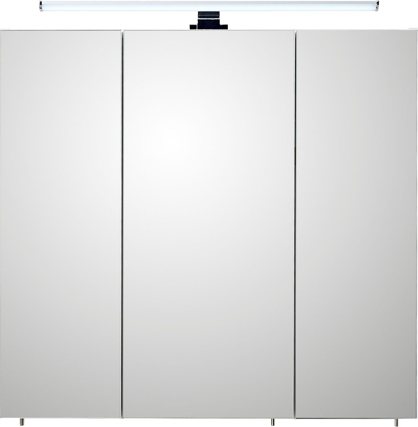 Saphir Spiegelkast Quickset 360 Badkamermeubel, 3 spiegeldeuren, 6 planken, 75 cm breed