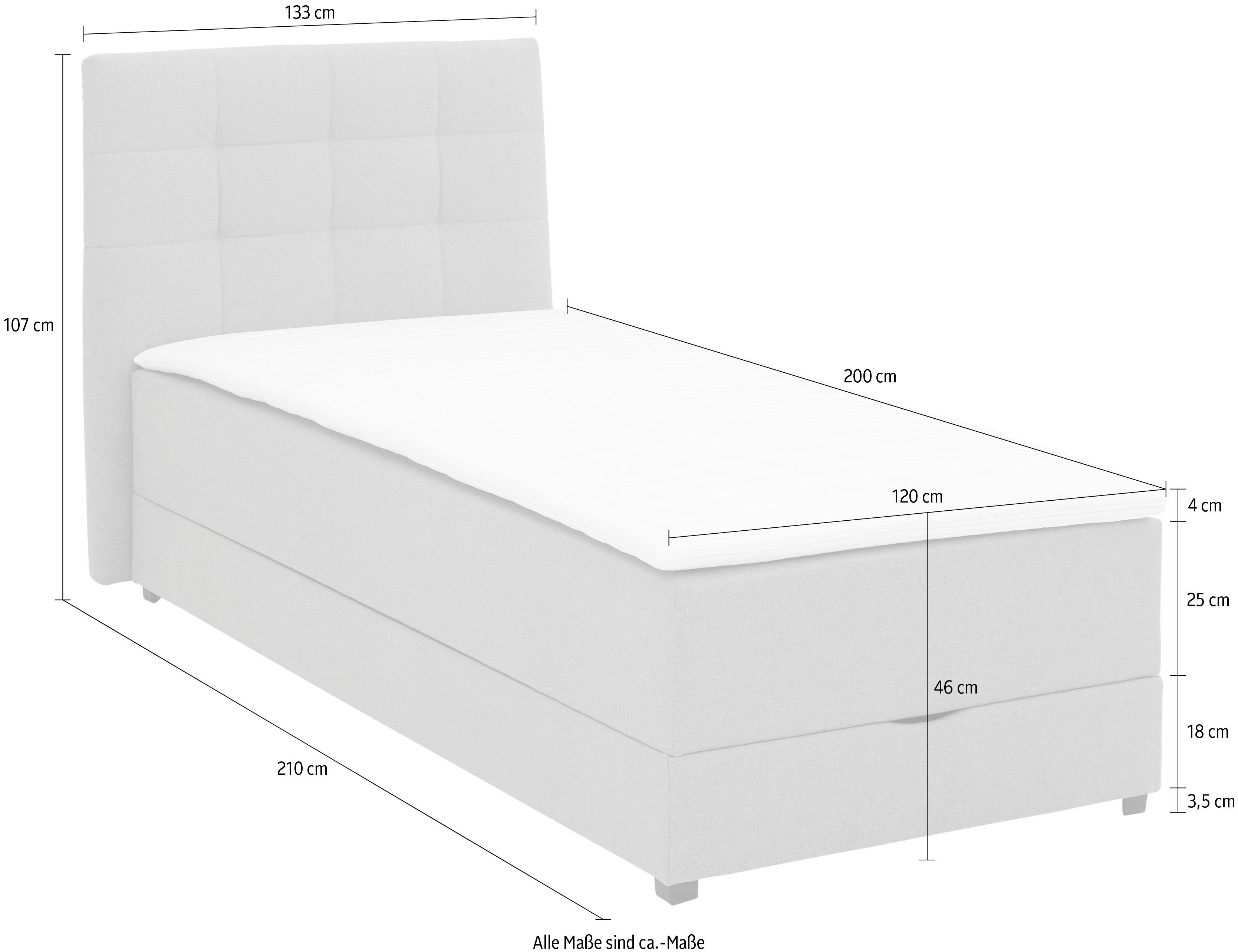 Lüttenhütt Boxspring Mieke incl. bedkist en topmatras, bekleding geïmpregneerd, 2 breedtes