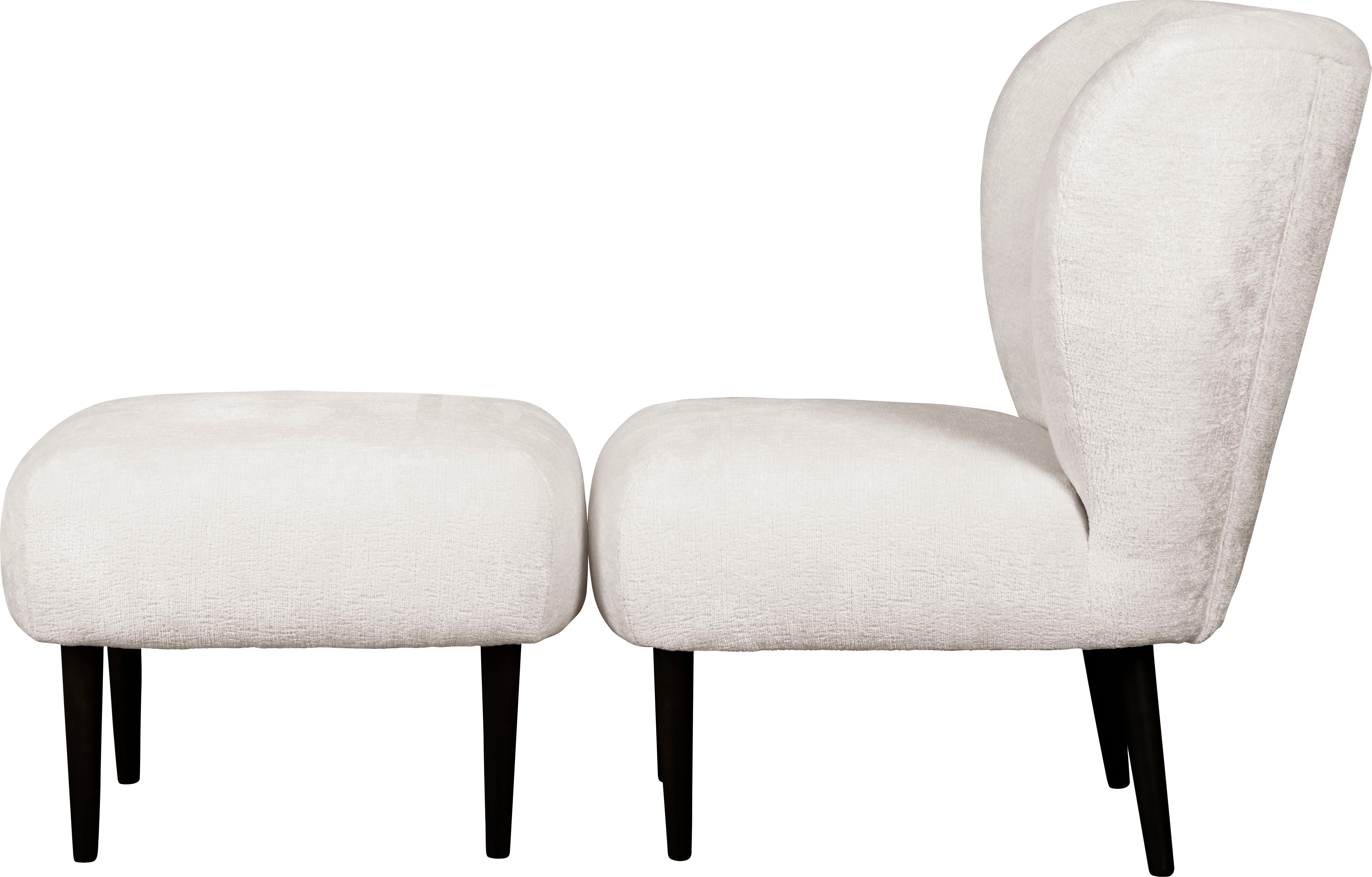 LeGer Home by Lena Gercke Fauteuil Dinah Knoopdetails op de achterkant, naar keuze met of zonder poef/voetenbank
