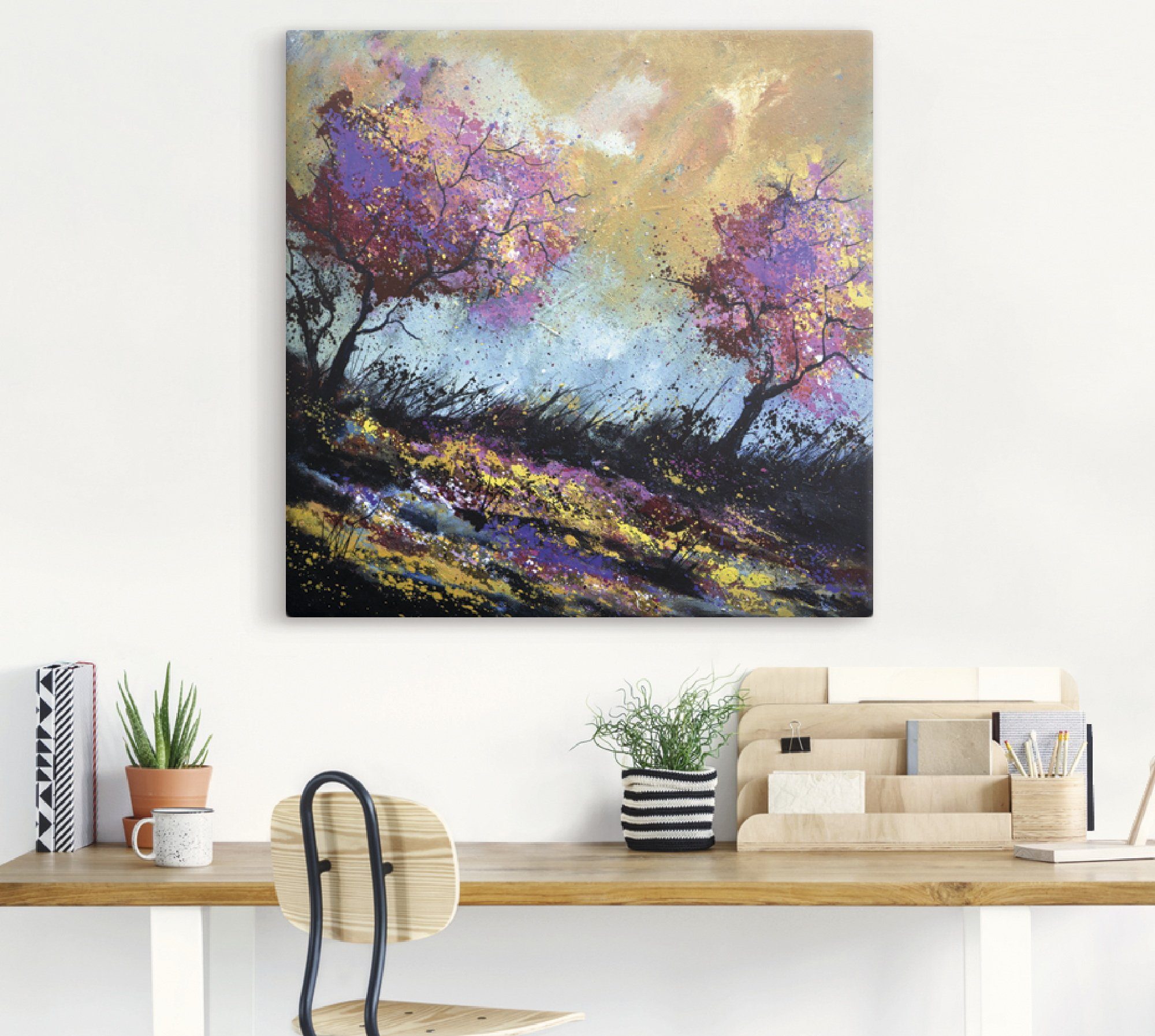 Artland Artprint op linnen Herfst-eiken gespannen op een spieraam