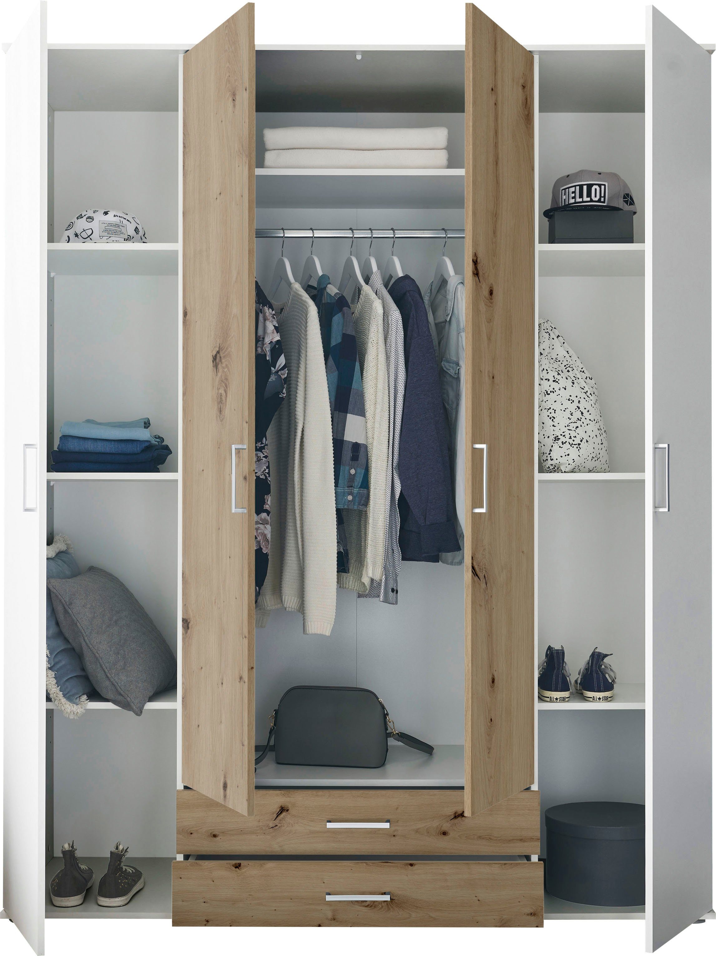 Schlafkontor Kledingkast Marburg bestseller kast garderobe met lades Slaapkamerkast in topkwaliteit, in 2 breedtes