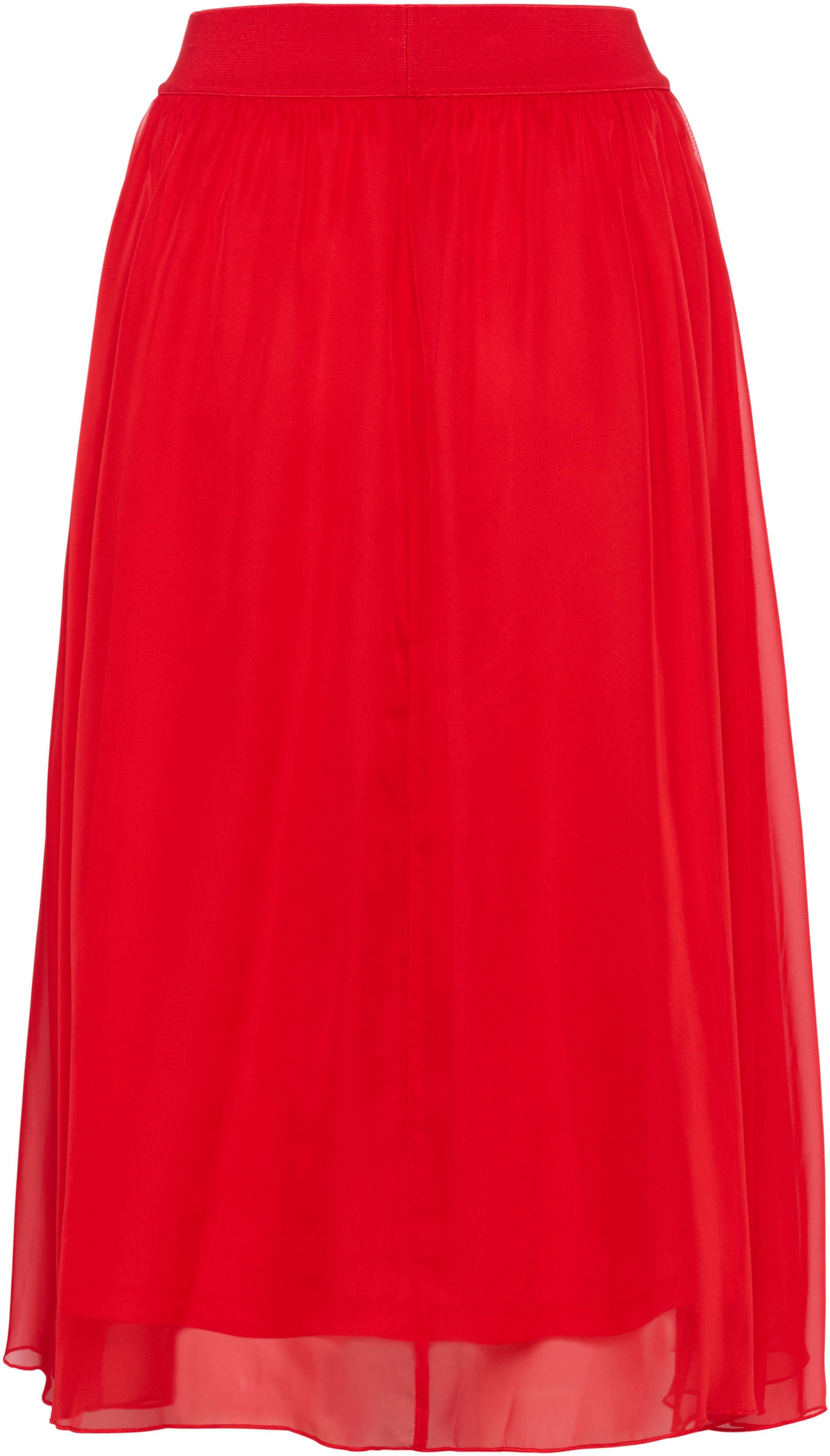Saint Tropez Midirok CoralSZ Skirt gemaakt van chiffon