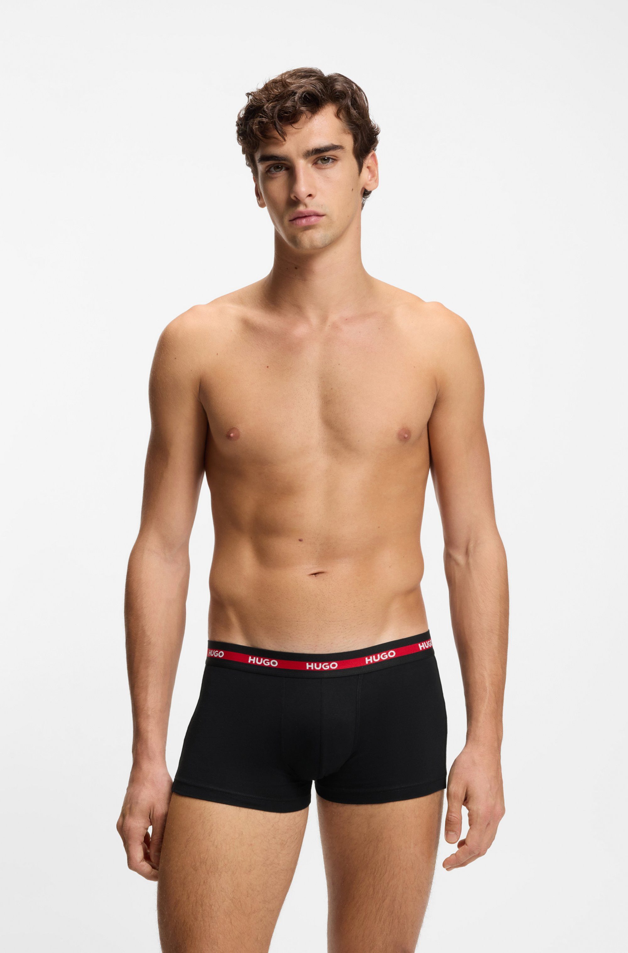 HUGO underwear Trunk Triplet met een logo-opschrift (set, 3 stuks, In driepack)