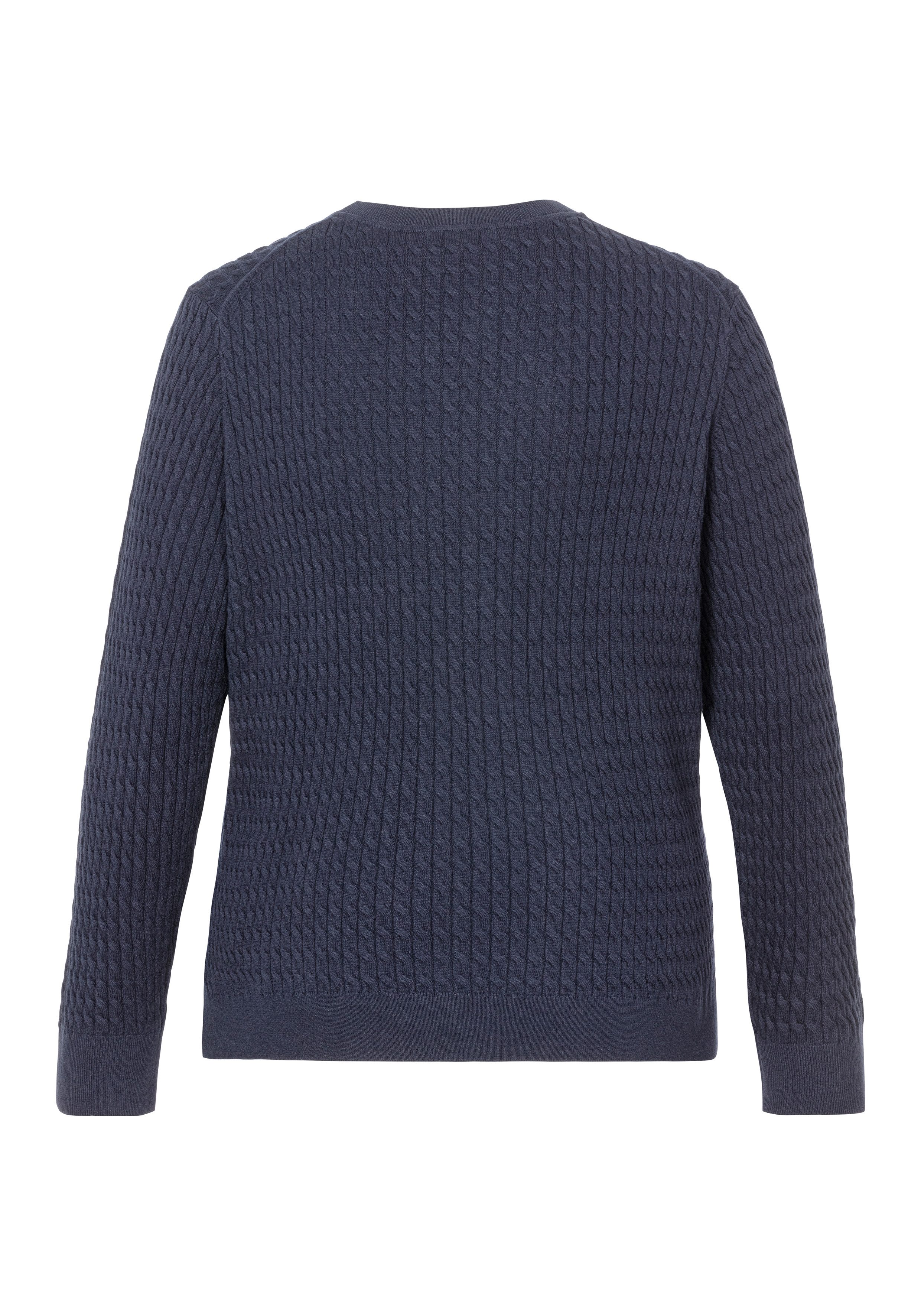Tommy Hilfiger Curve Trui met ronde hals CRV CO CABLE C-NK LS SWEATER in grote maten, kabelpatroon, logoborduursel