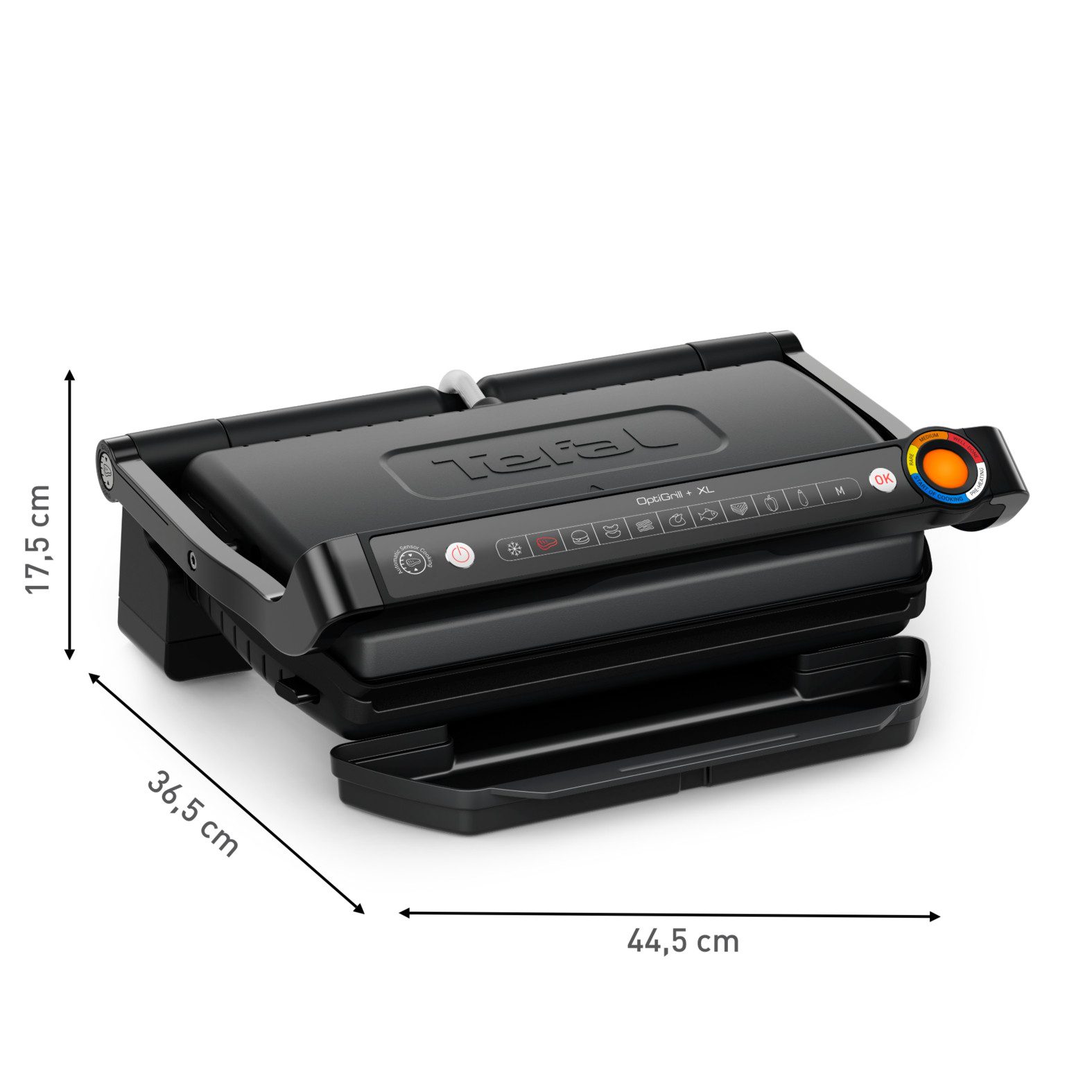 Tefal Contactgrill OptiGrill+ XL, vernieuwde kookniveau-indicator, 9 automatische programma's
