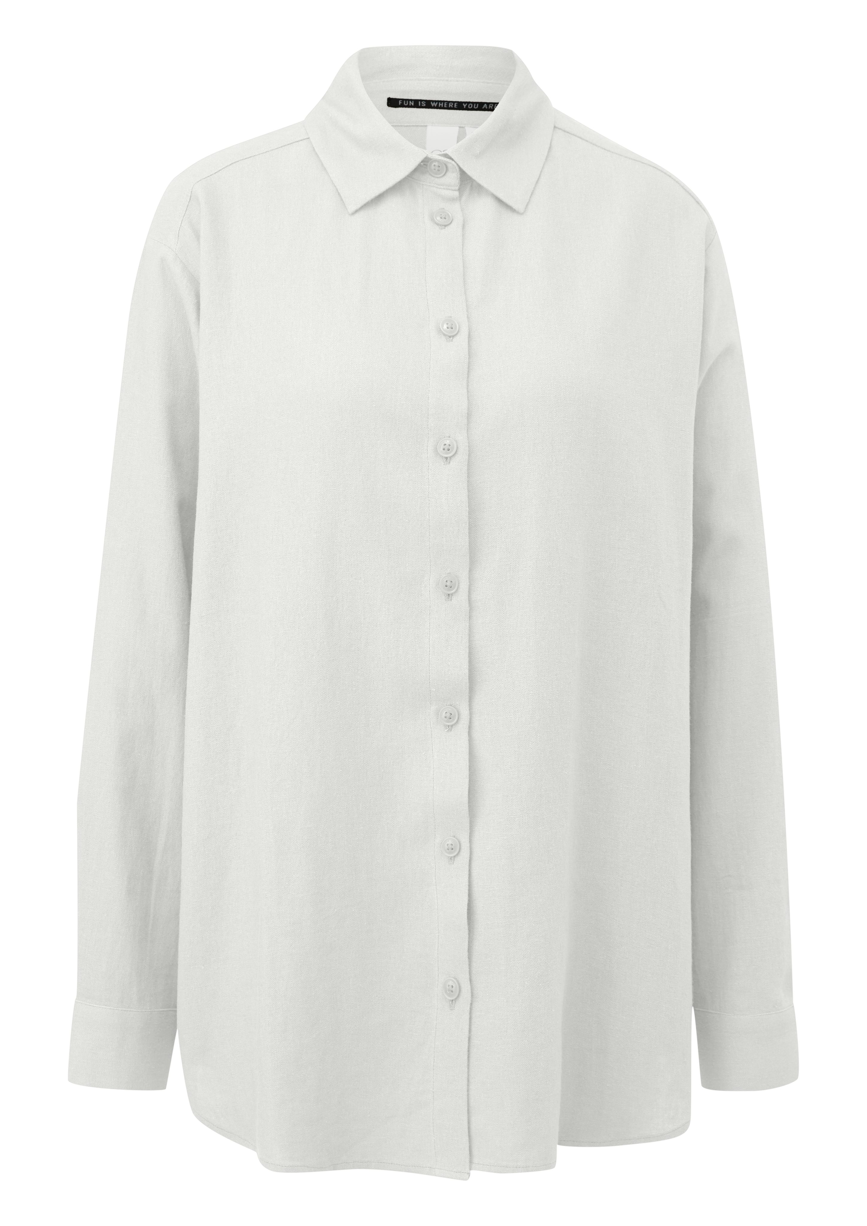 Q/S designed by Blouse met lange mouwen van een linnenmix met viscose