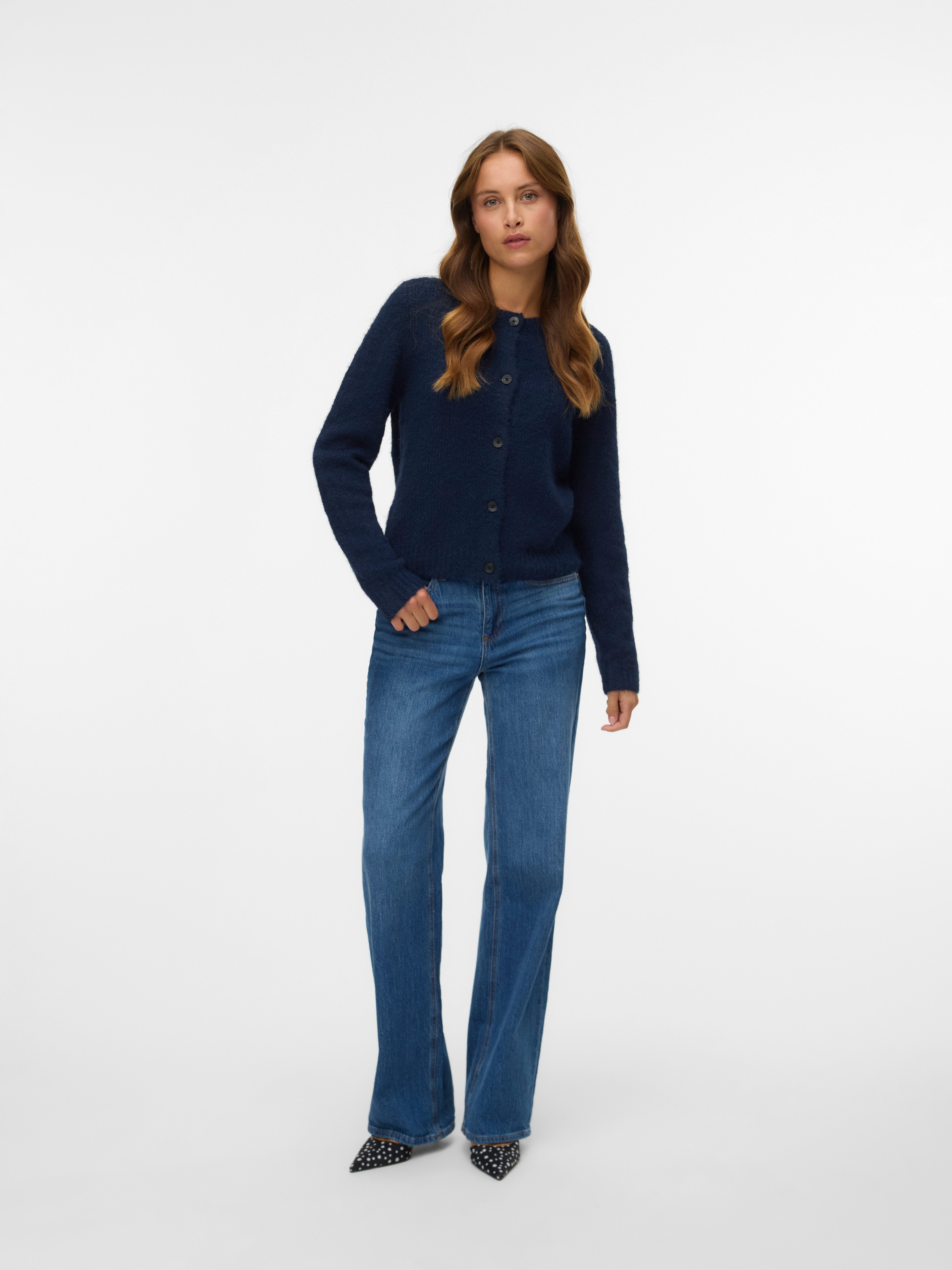 Vero Moda Vest VMNOVAH LS O-NECK BUTTON CARDI GA NOOS