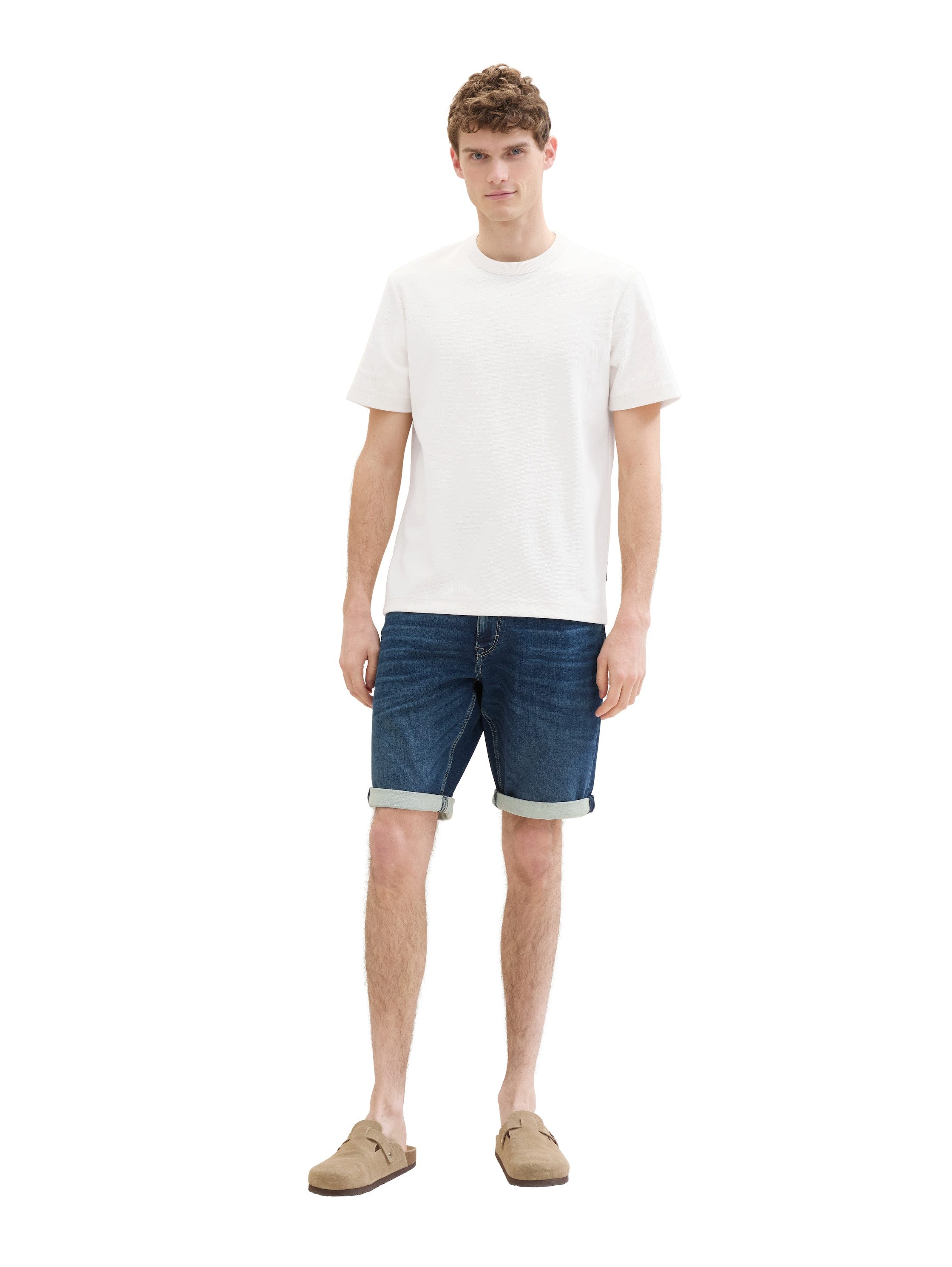 Tom Tailor Jeansbermuda Josh met merklabel
