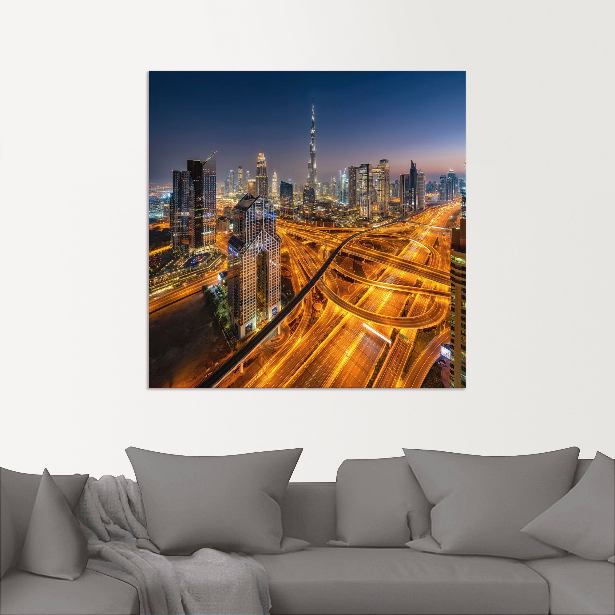 Artland Artprint Skyline Dubai als artprint van aluminium, artprint voor buiten, muursticker in diverse maten