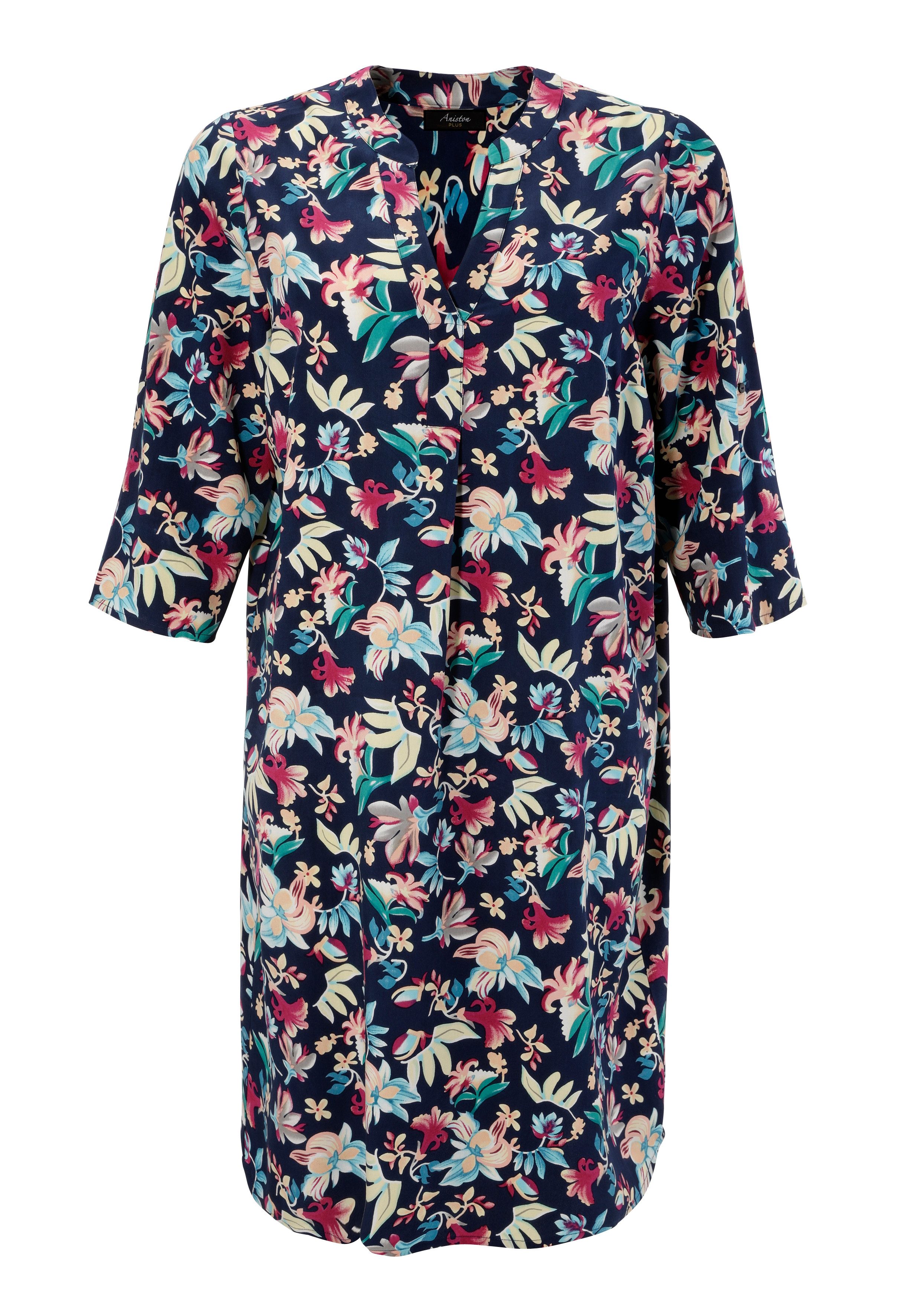 Aniston PLUS Zomerjurk met kleurharmonische bloemenprint - nieuwe collectie