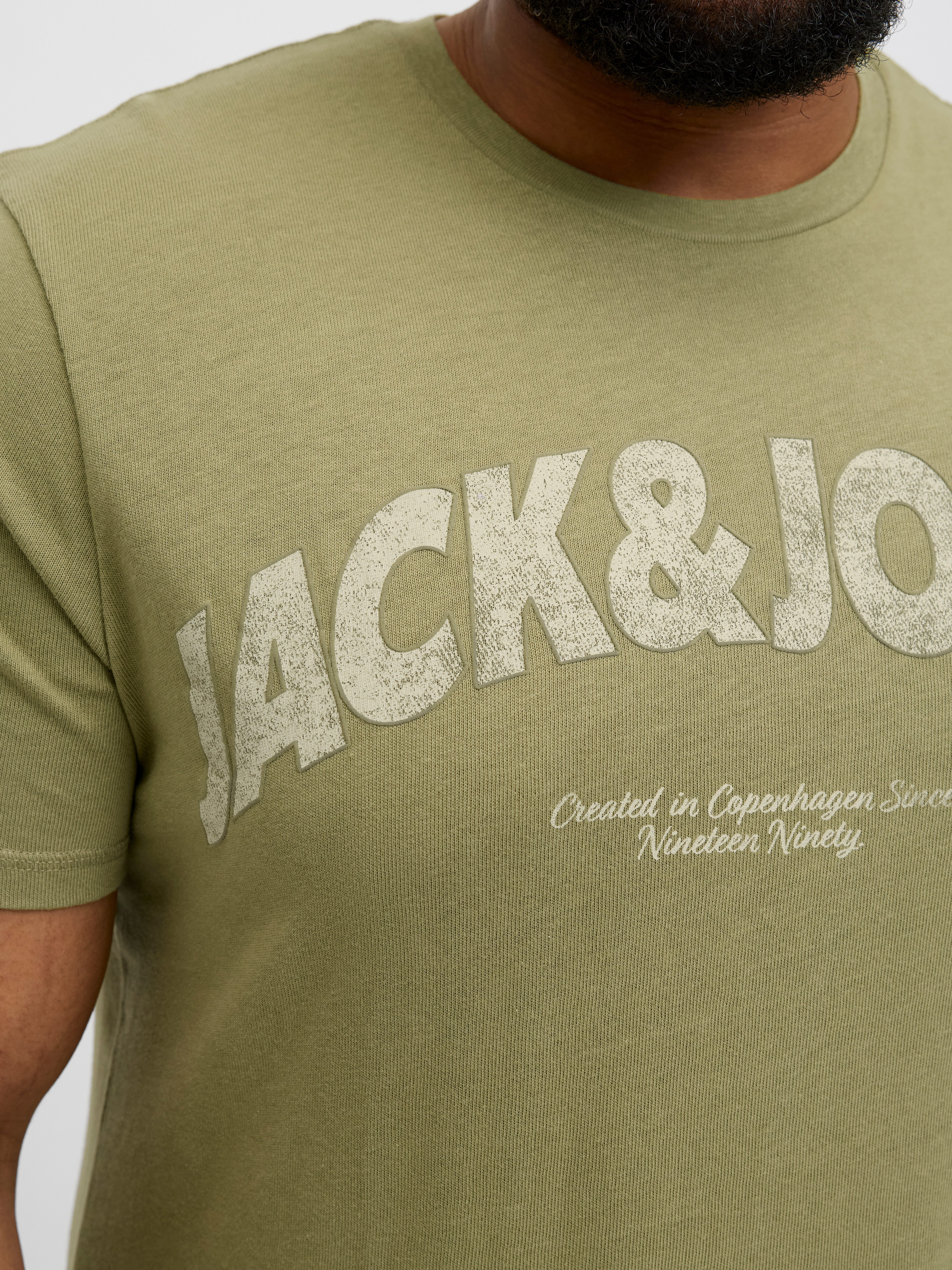 Jack & Jones PlusSize Shirt met print JORALMERIA BOLD BRANDING TEE SS CN PLS