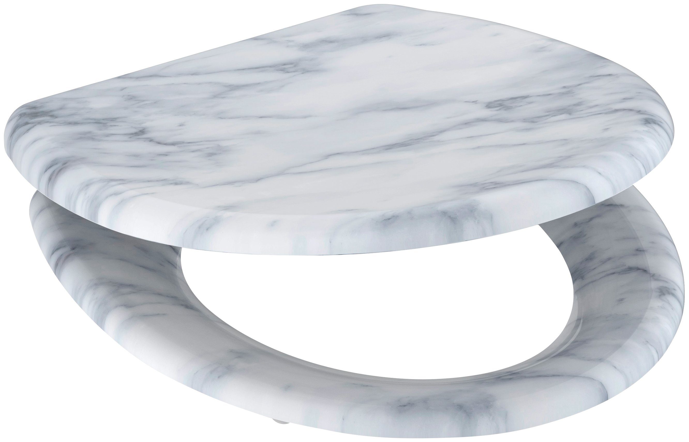 welltime Toiletzitting Marble afneembaar, softclosemechanisme, breukbestendig, duroplast, snelsluiting