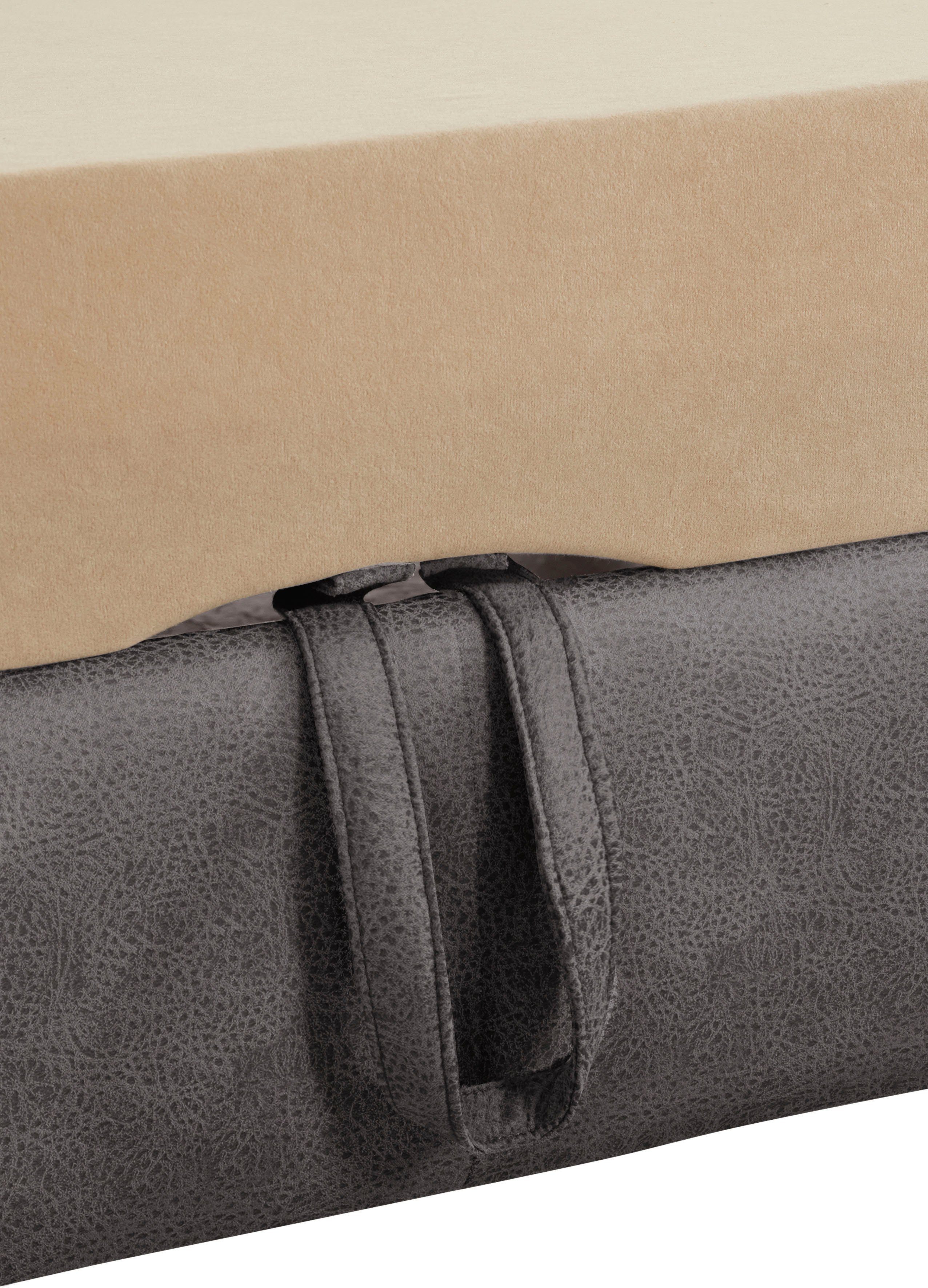 exxpo - sofa fashion Hoekbank Enya, uitgebreide afwerking, hoog zitcomfort, comfortabel, L-vorm inclusief verstelbare hoofdsteun, naar keuze met slaapfunctie en bedkist