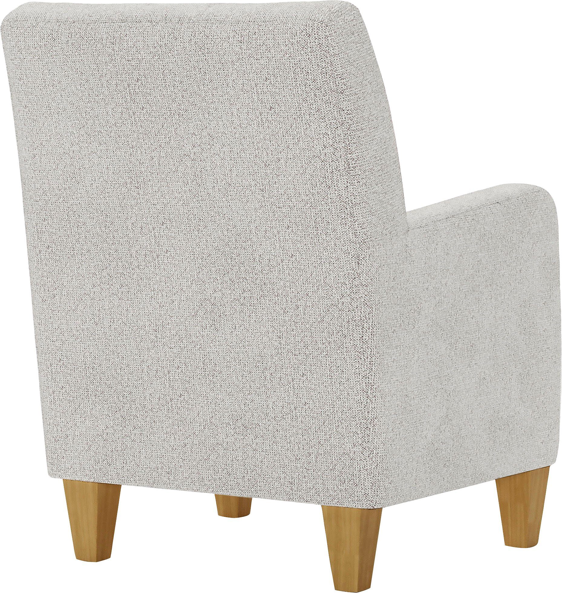 Home affaire Fauteuil Viva met binnenvering, met eikenhouten poten