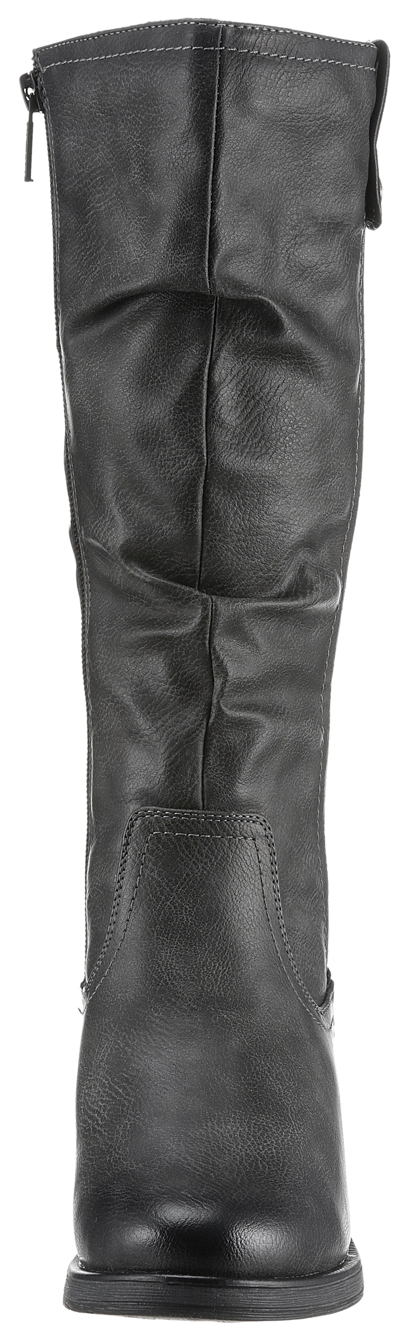 Mustang Shoes Winterlaarzen long shaft boots, block heel, with gathers at the slouchy shaft