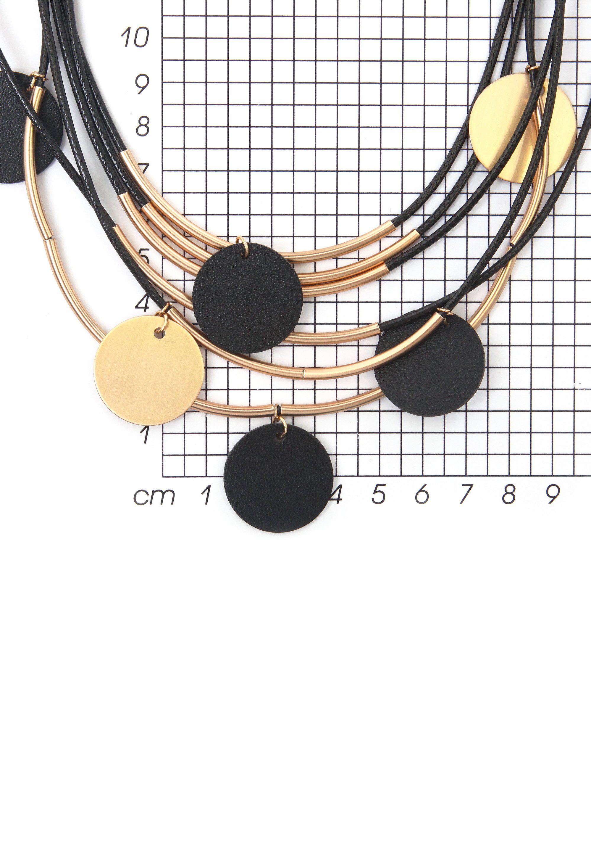 Firetti Ketting met hanger Meer-rijige ronde schijfjes Bicolor