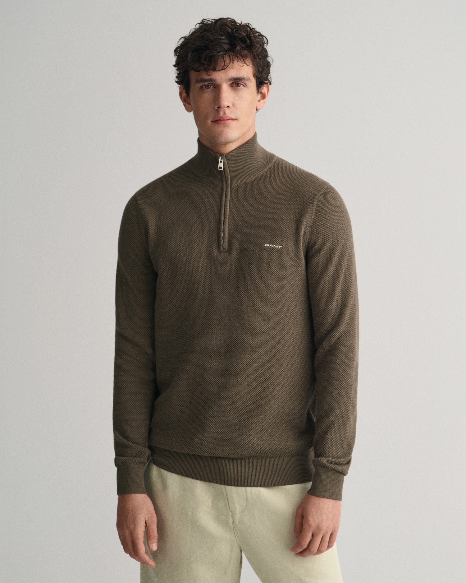 Gant Schipperstrui COTTON PIQUE HALF ZIP