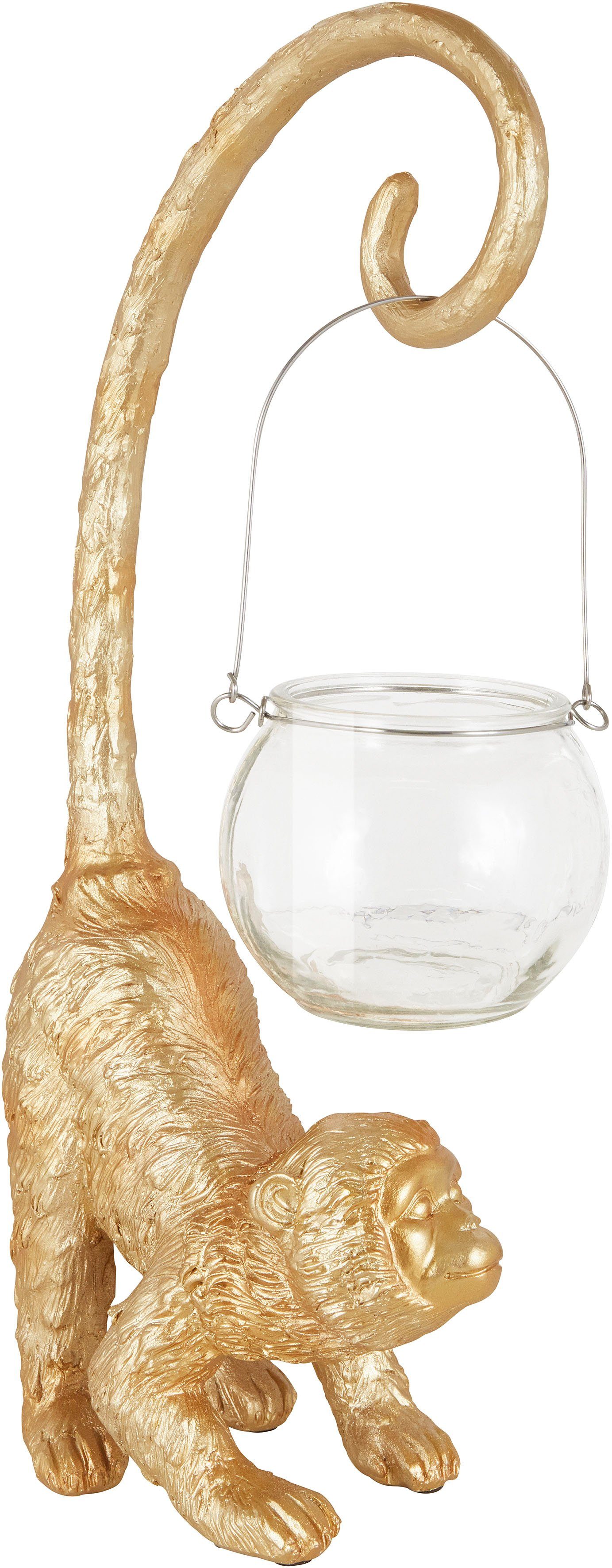 Leonique Decoratief figuur Aap met windlicht
